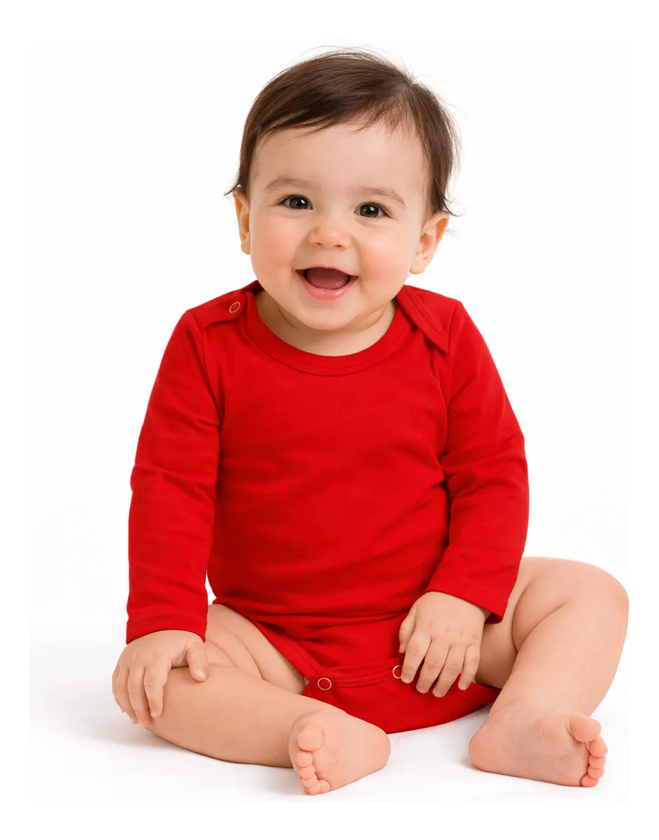 Body de bebé manga larga rojo