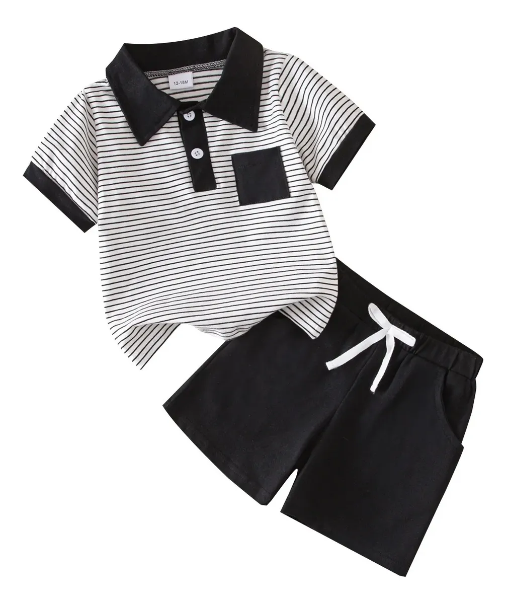 Conjunto infantil rayas y negro