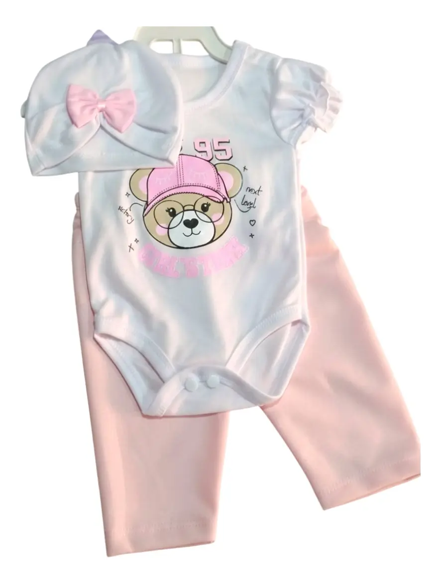 Conjunto para bebé niña oso