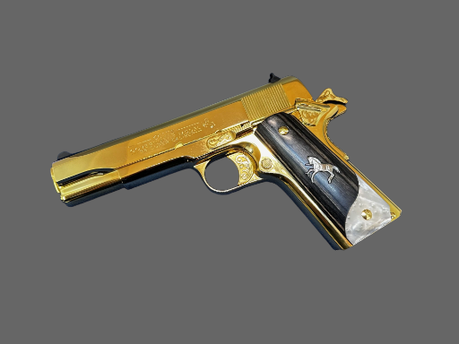Colt 1911 Government .38 Super – 24K Gold Plated with Engraved Accents