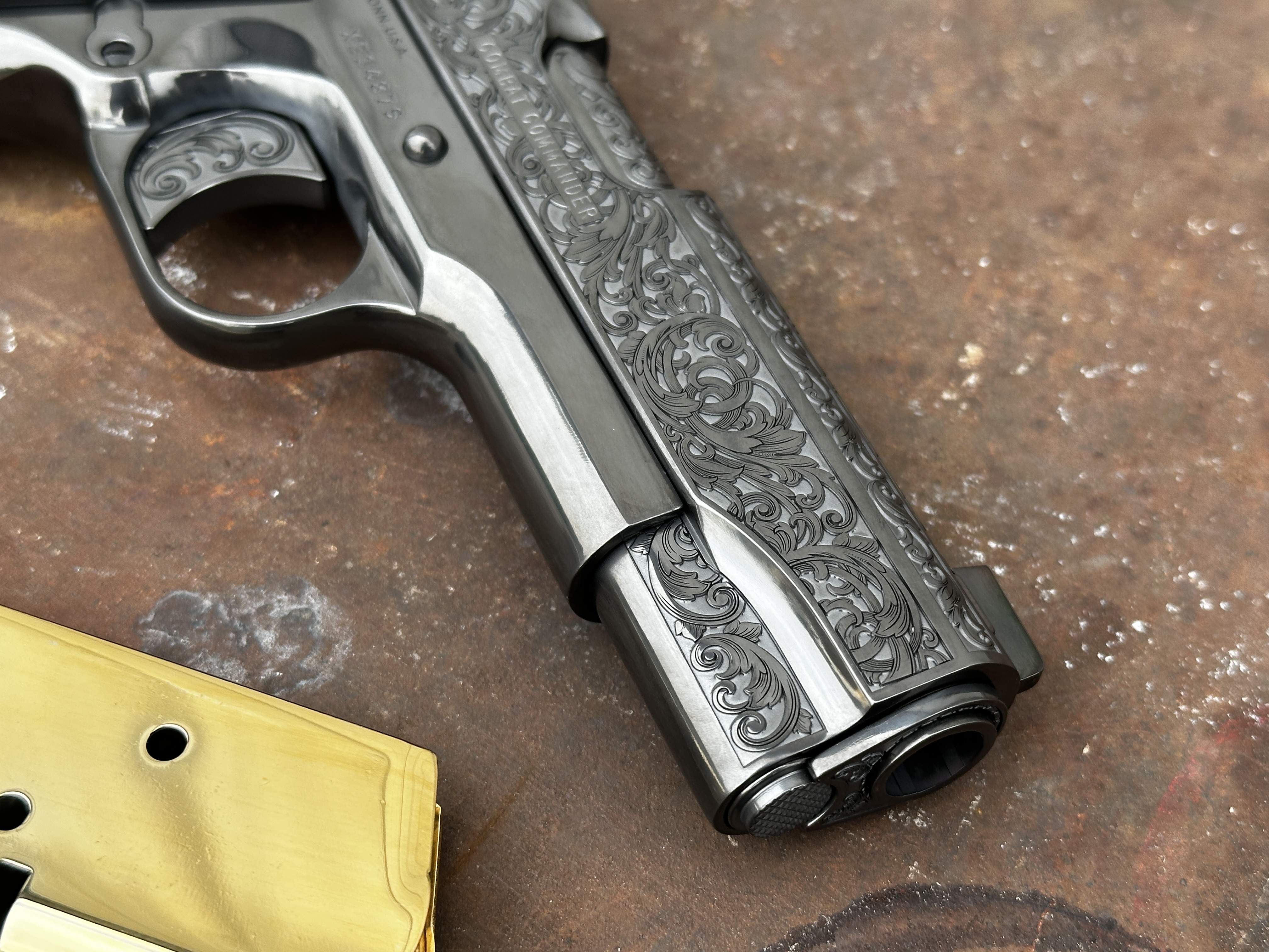 Colt Combat Commander Custom Polished DLC Engraved