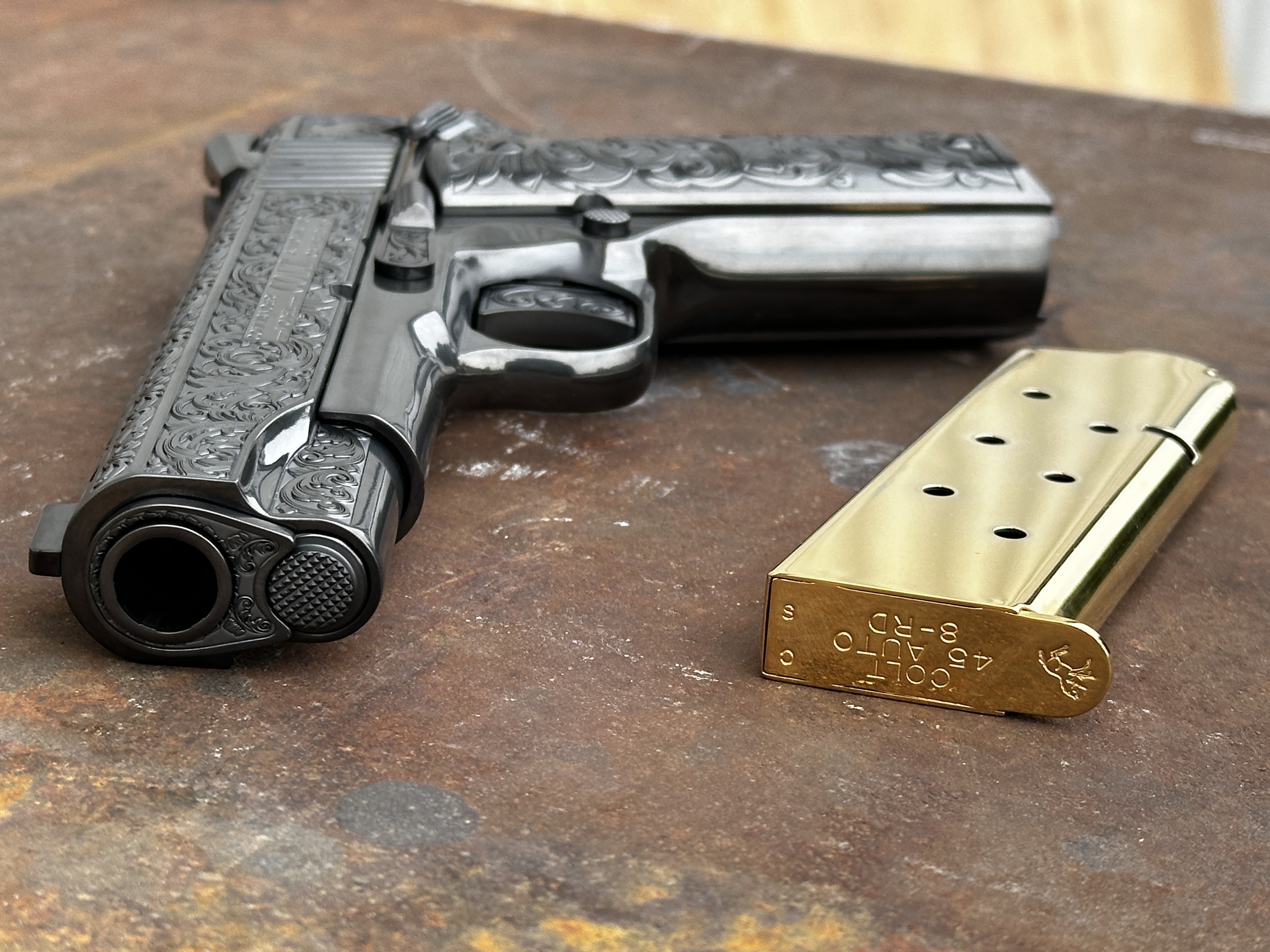 Colt Combat Commander Custom Polished DLC Engraved