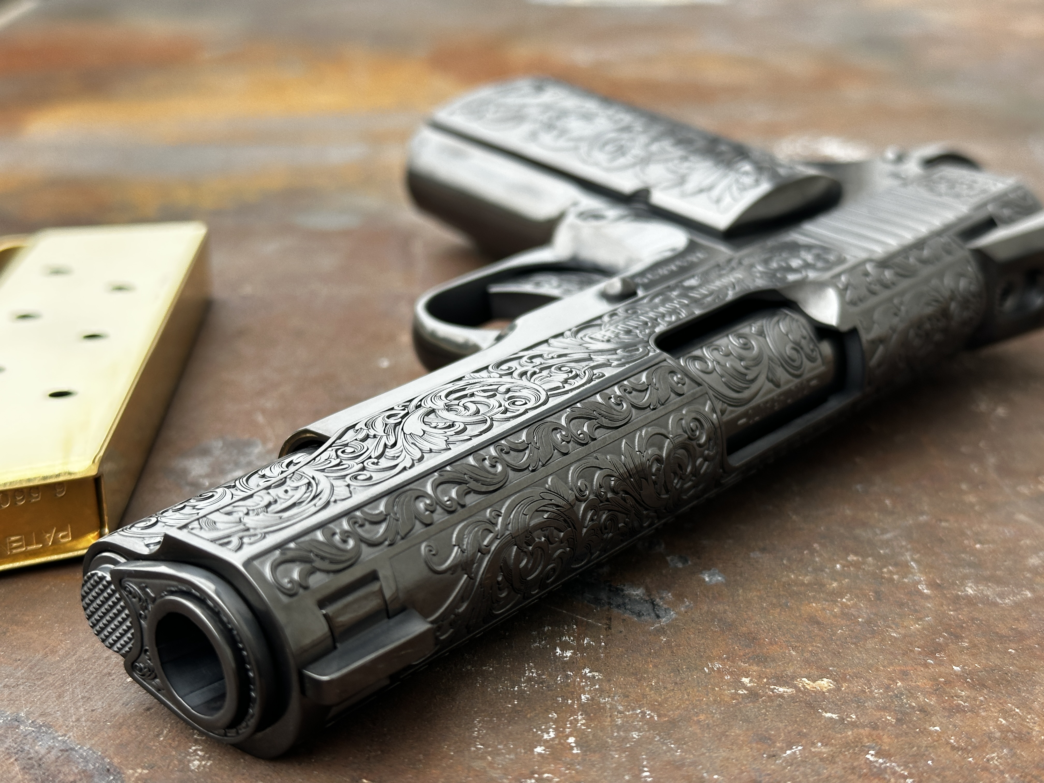 Colt Combat Commander Custom Polished DLC Engraved