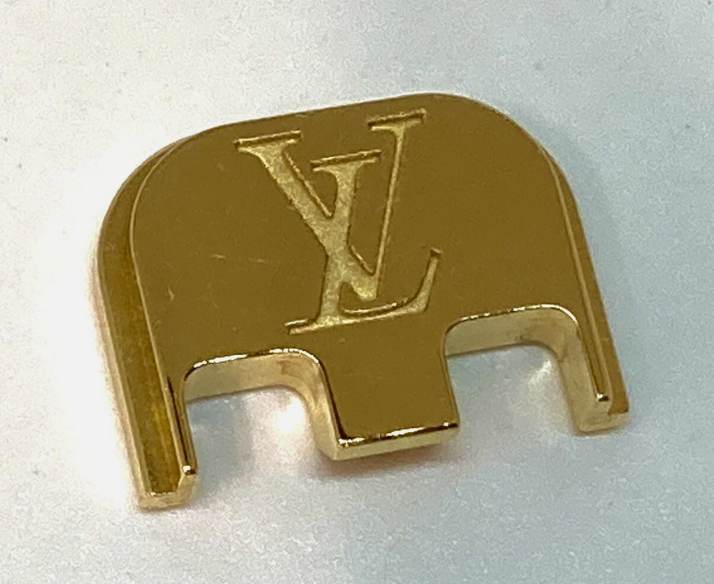 24k Gold Plated Stainless Steel LV Back Plate For Glock Slide Plate