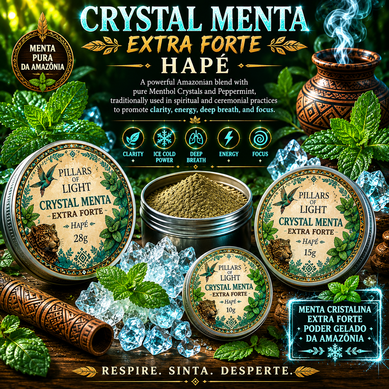 Cristal Menta  Extra Forte Hapé 