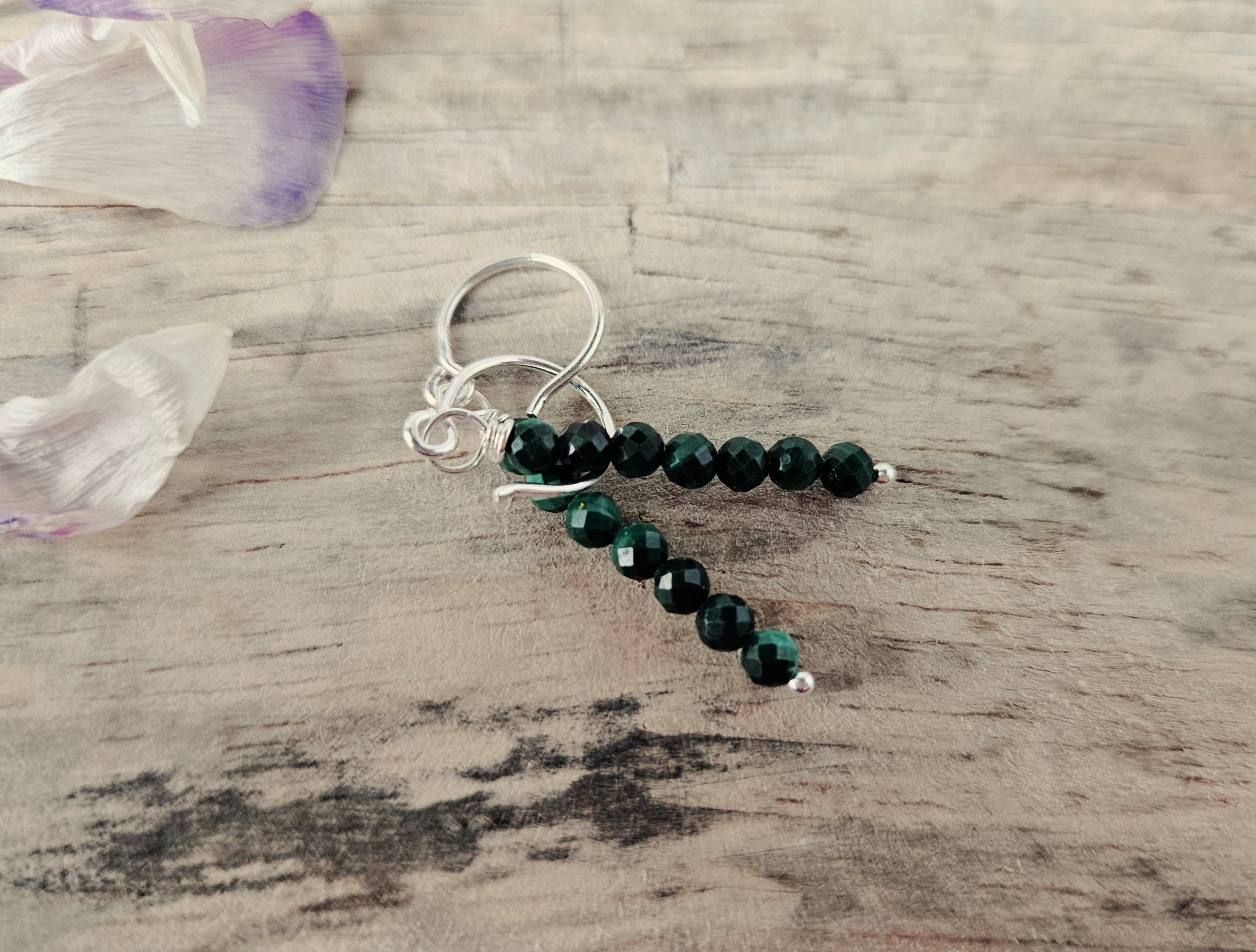 MOONLIGHT & MALACHITE Beaded Earrings