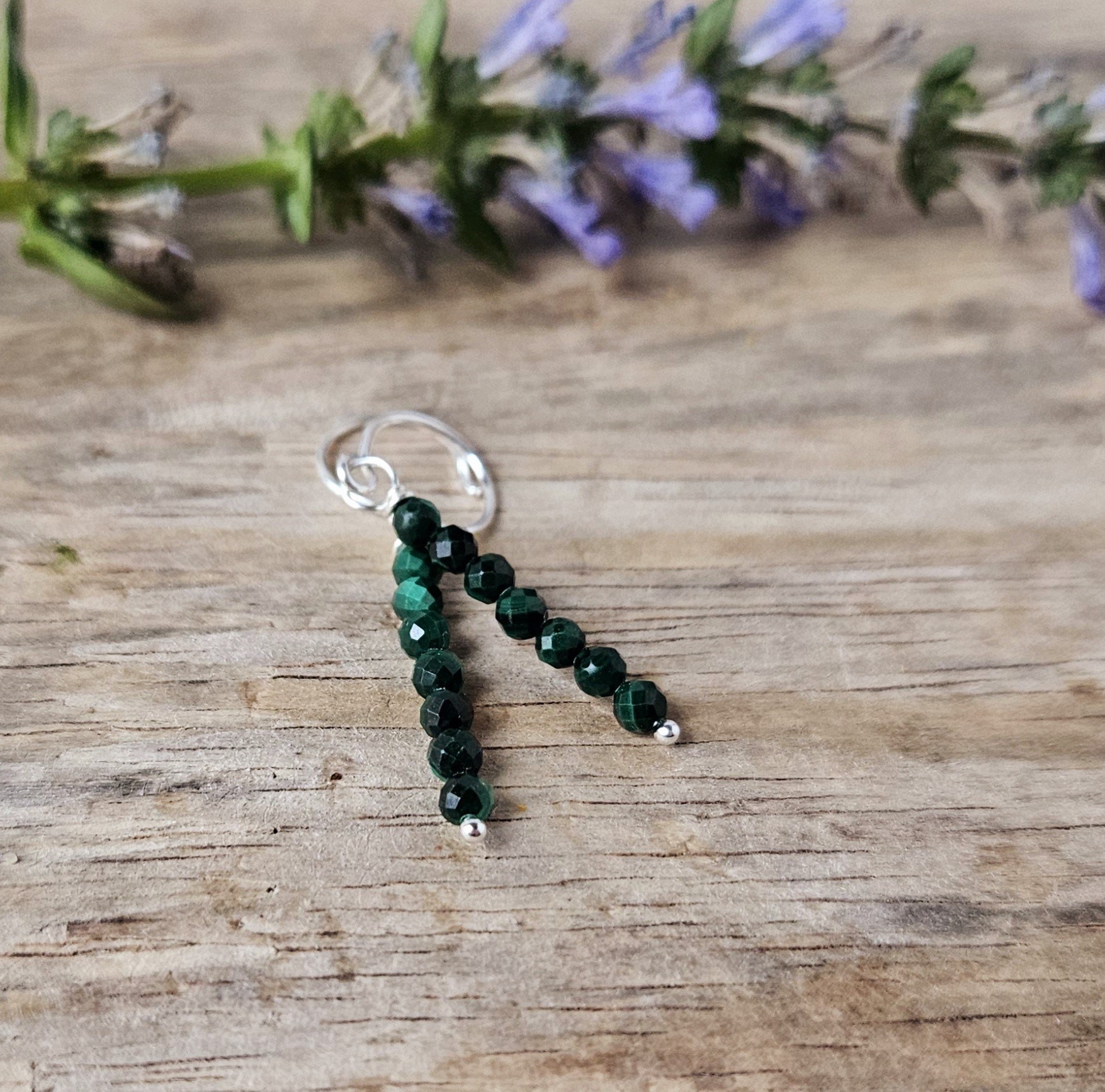 MOONLIGHT & MALACHITE Beaded Earrings