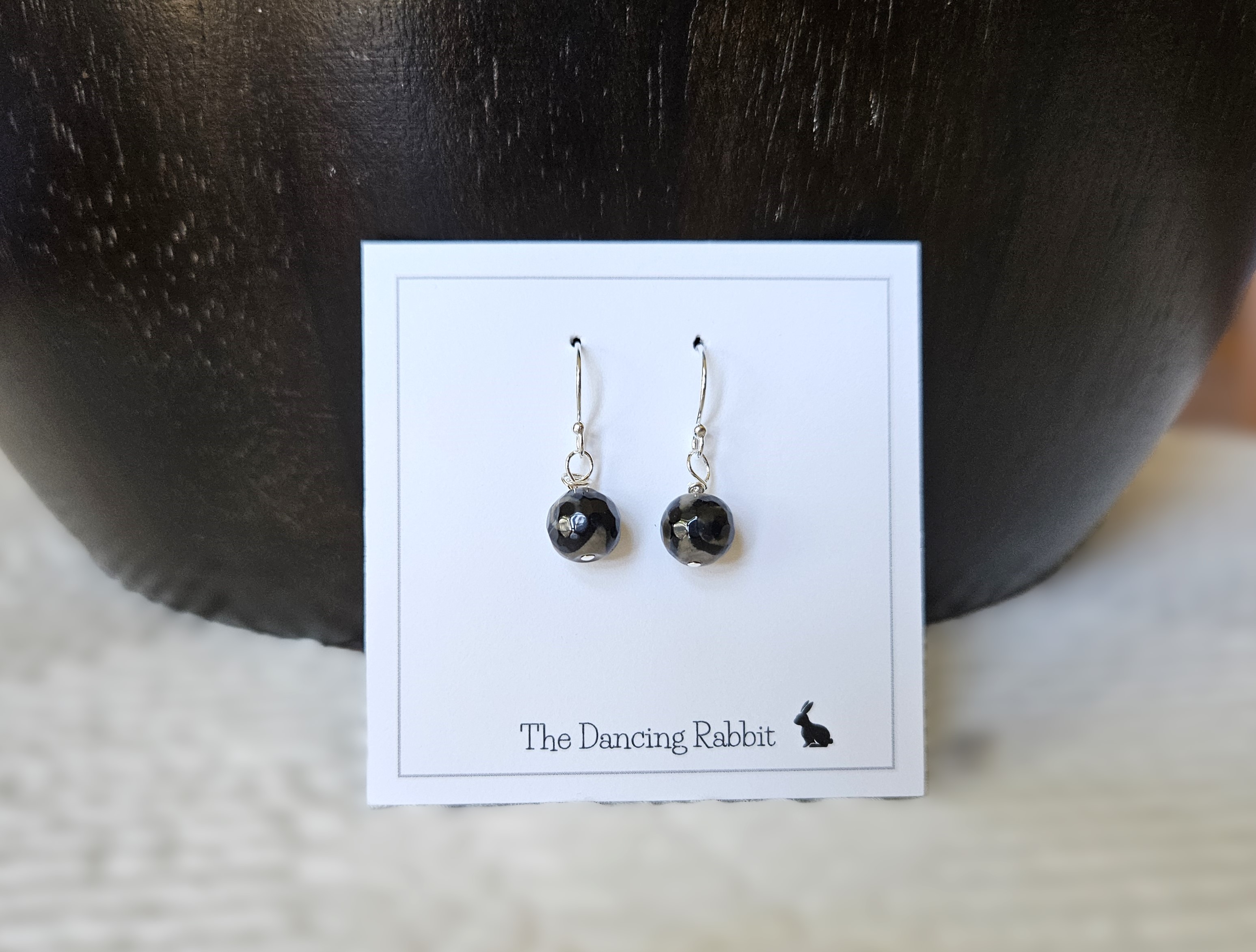 ORBIT Black Bead Earrings