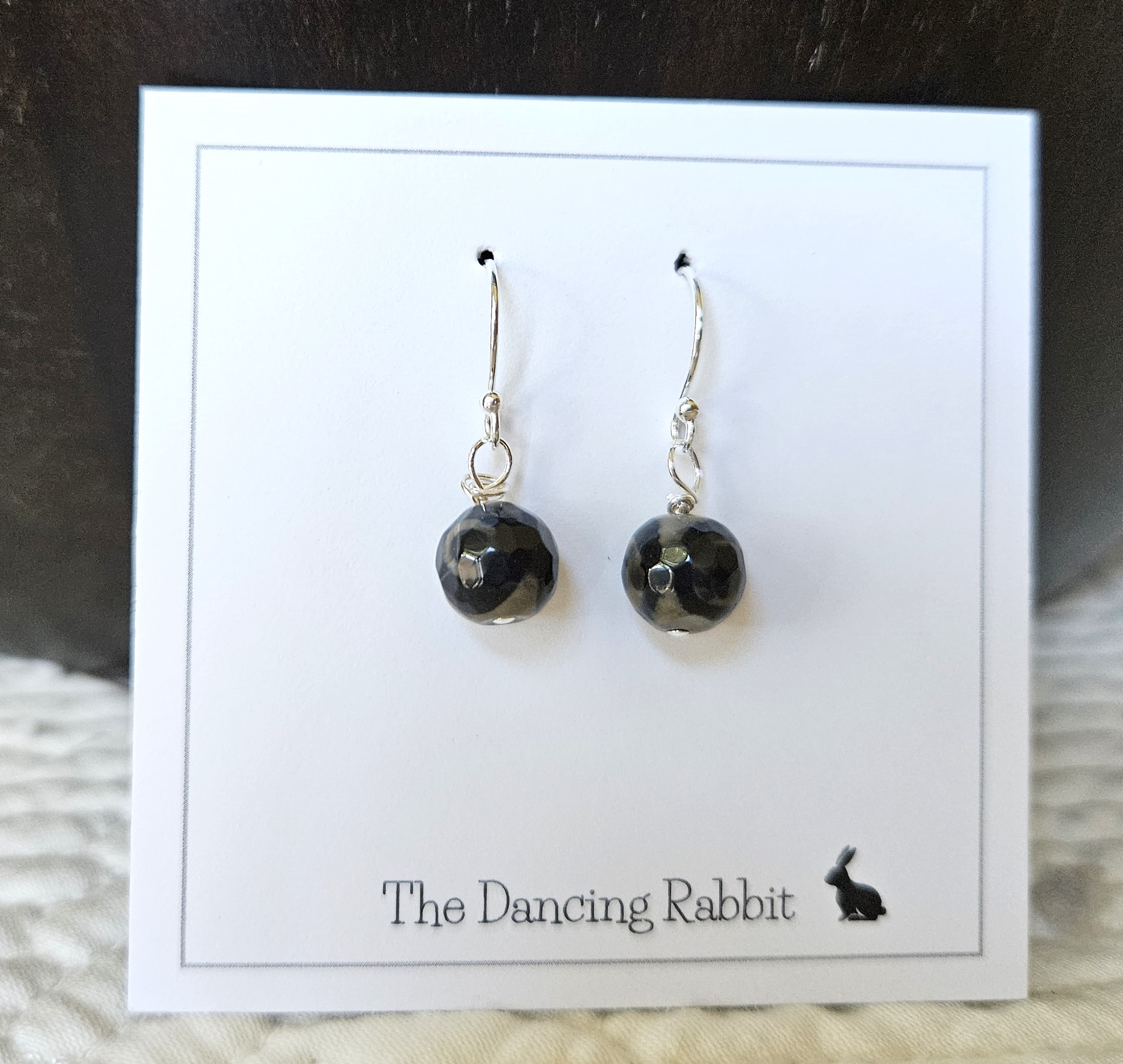 ORBIT Black Bead Earrings 