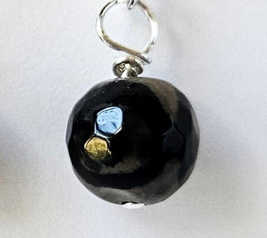ORBIT Black Bead Earrings 