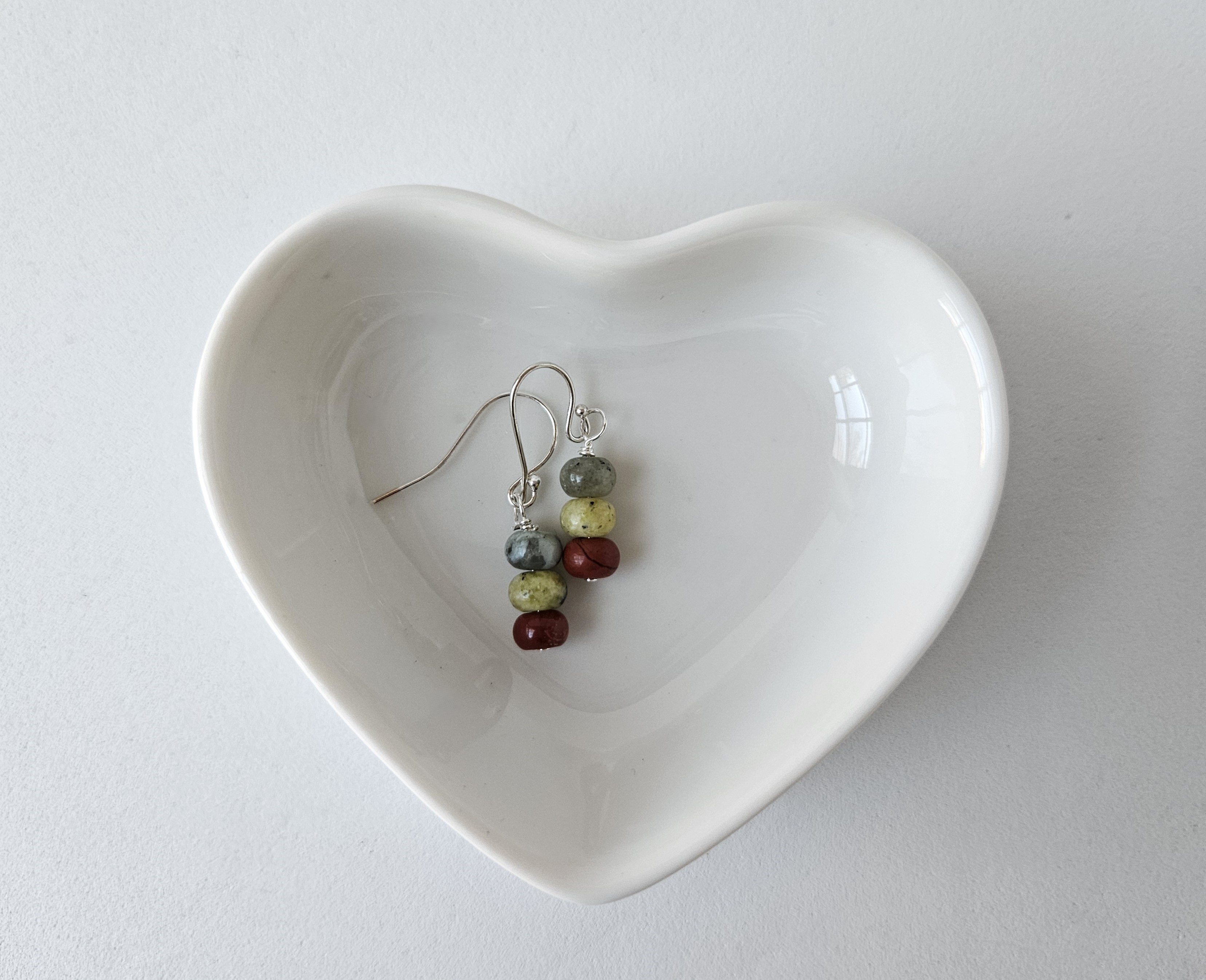 Mixed Stone & Sterling Beaded Earrings - SUNSET 