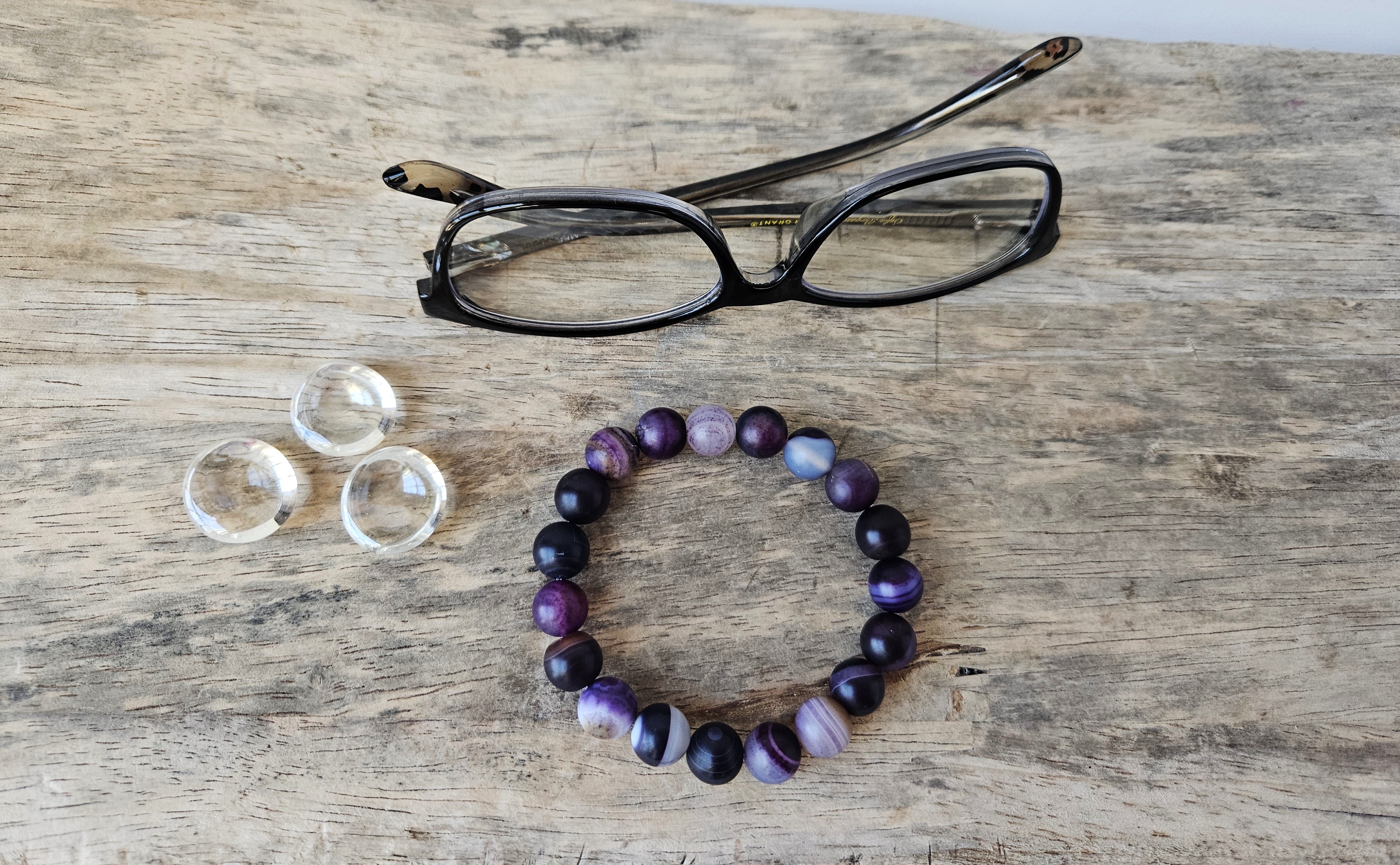 Purple Gemstone Stretch Bracelet - JAMIE