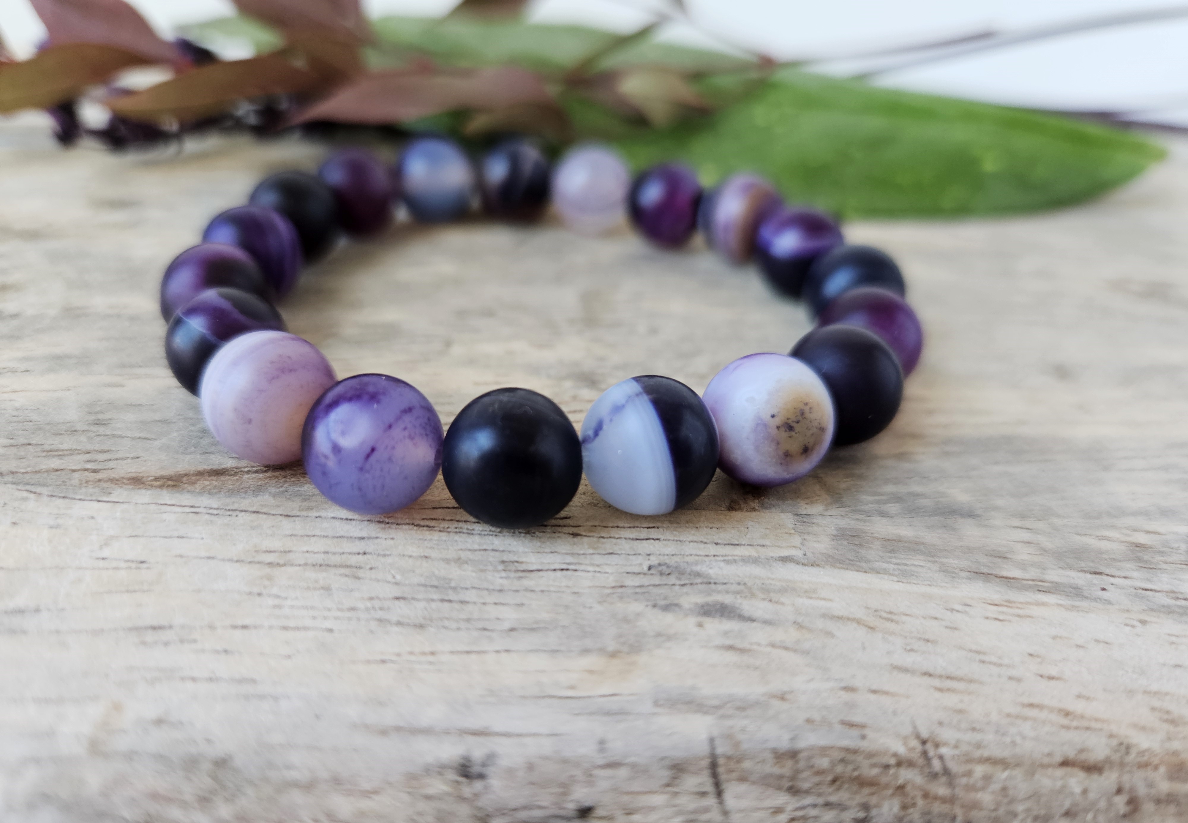 Purple Gemstone Stretch Bracelet - JAMIE