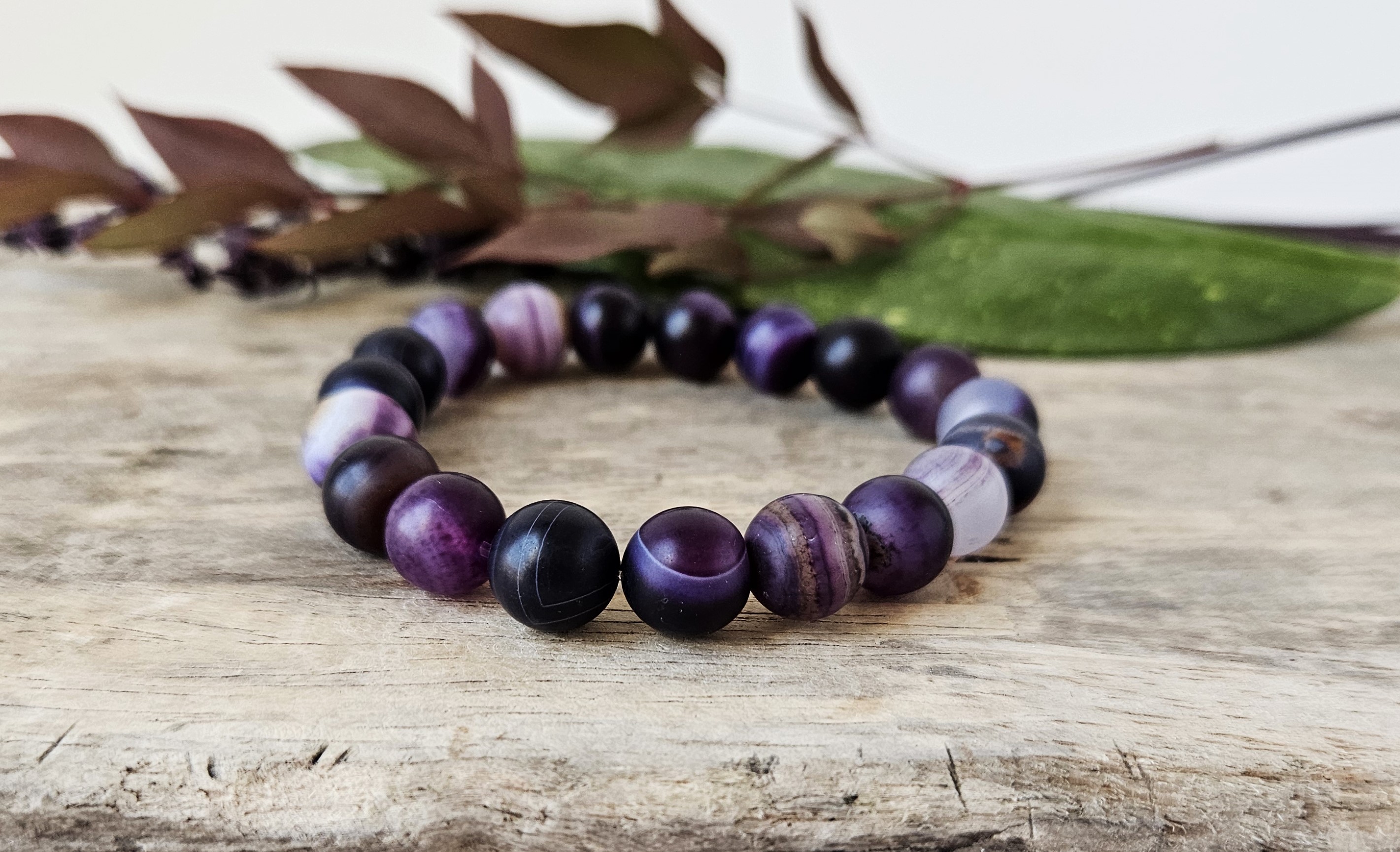 Purple Gemstone Stretch Bracelet - JAMIE