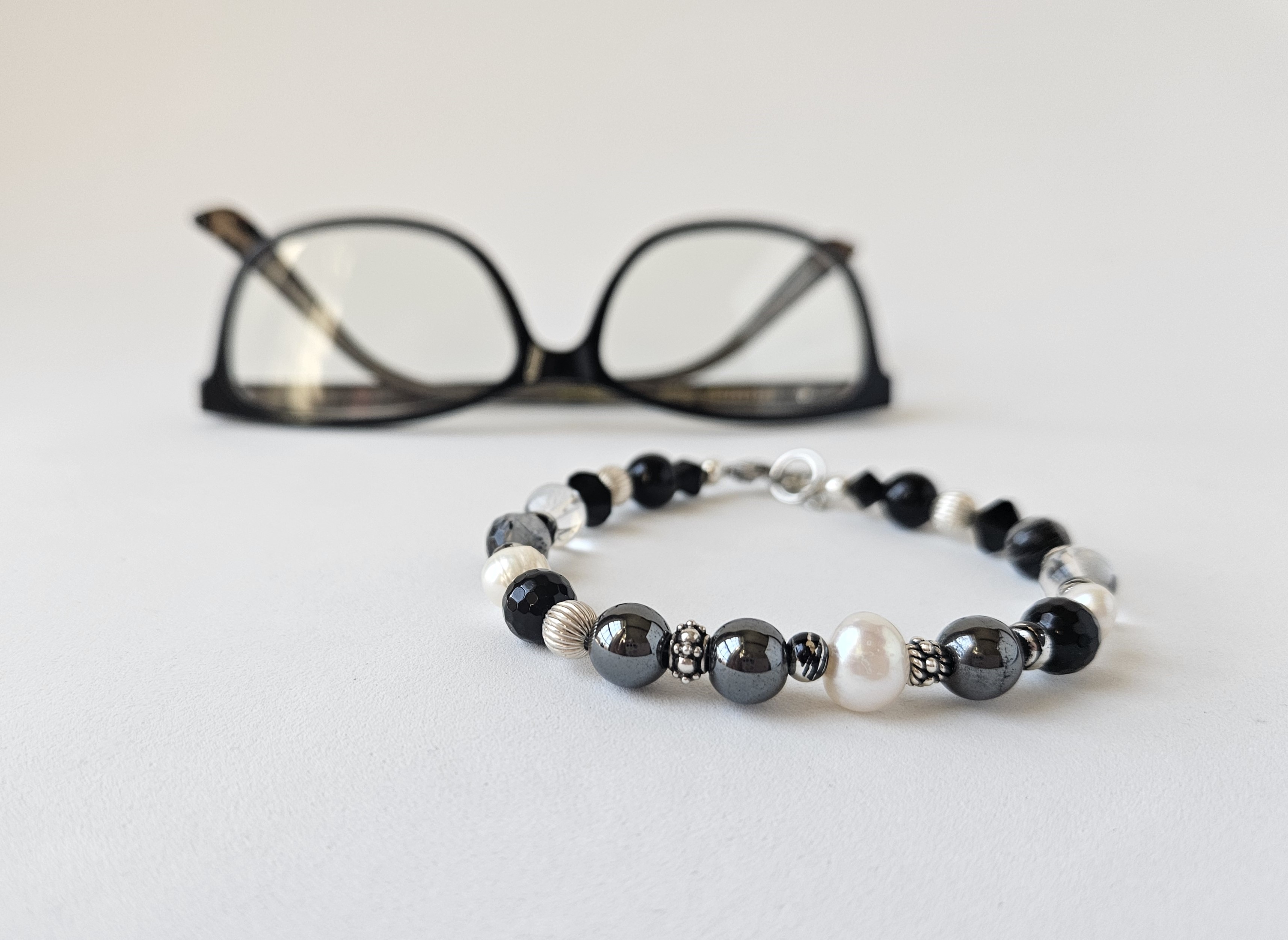 Gemstone Beaded Bracelet - BLACK TIE 