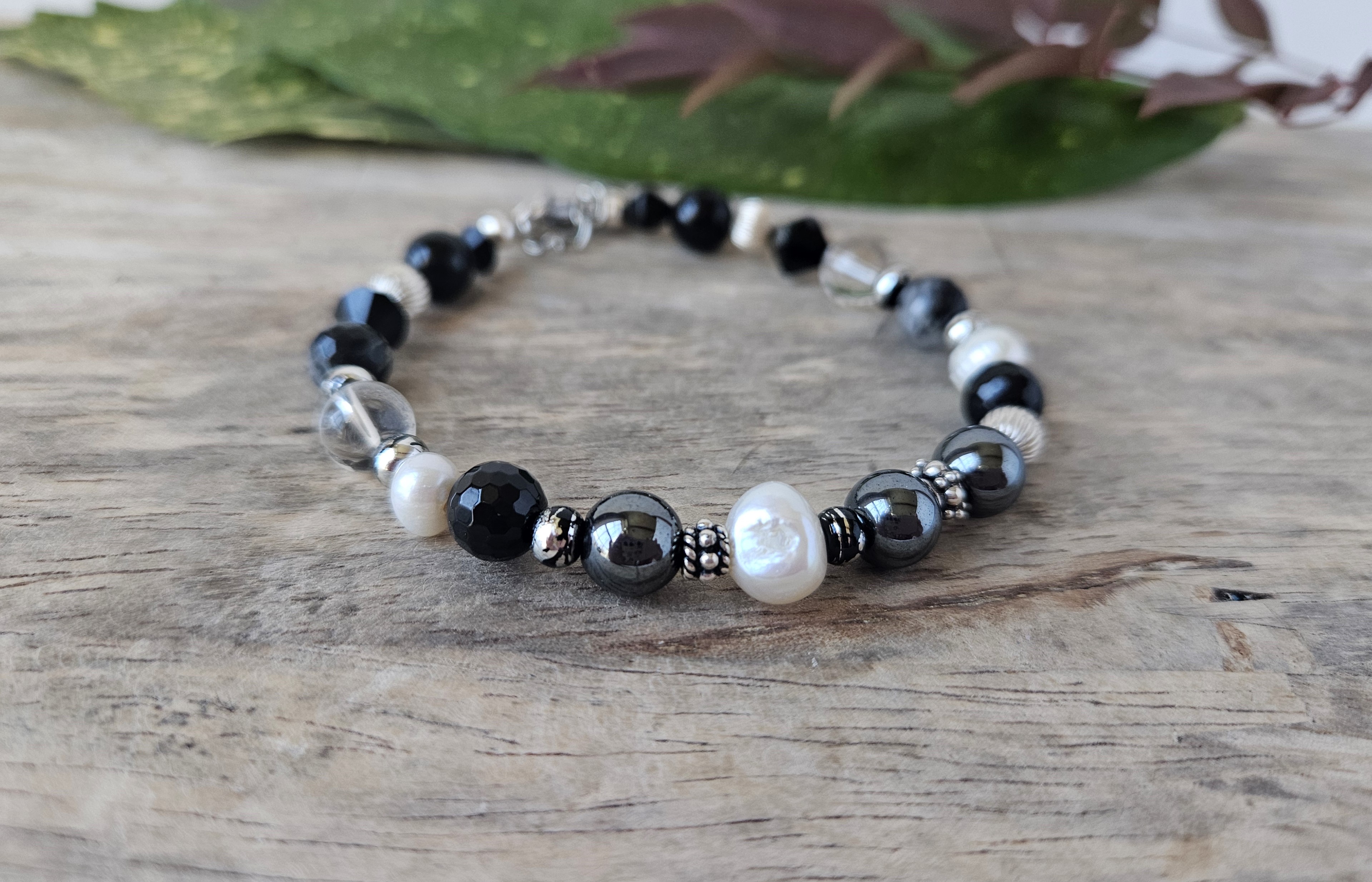 Gemstone Beaded Bracelet - BLACK TIE