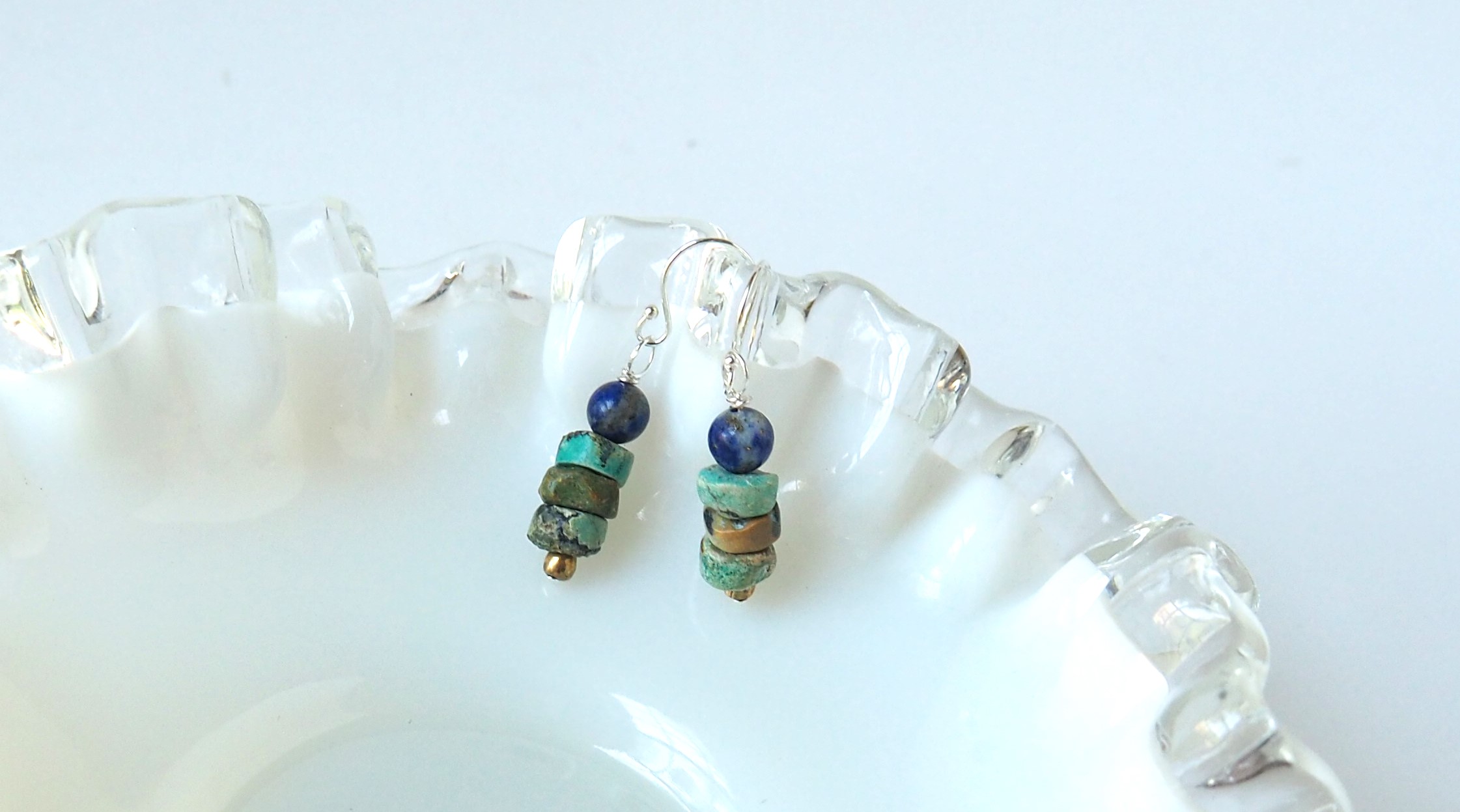 MESA Turquoise & Lapis Beaded Earrings