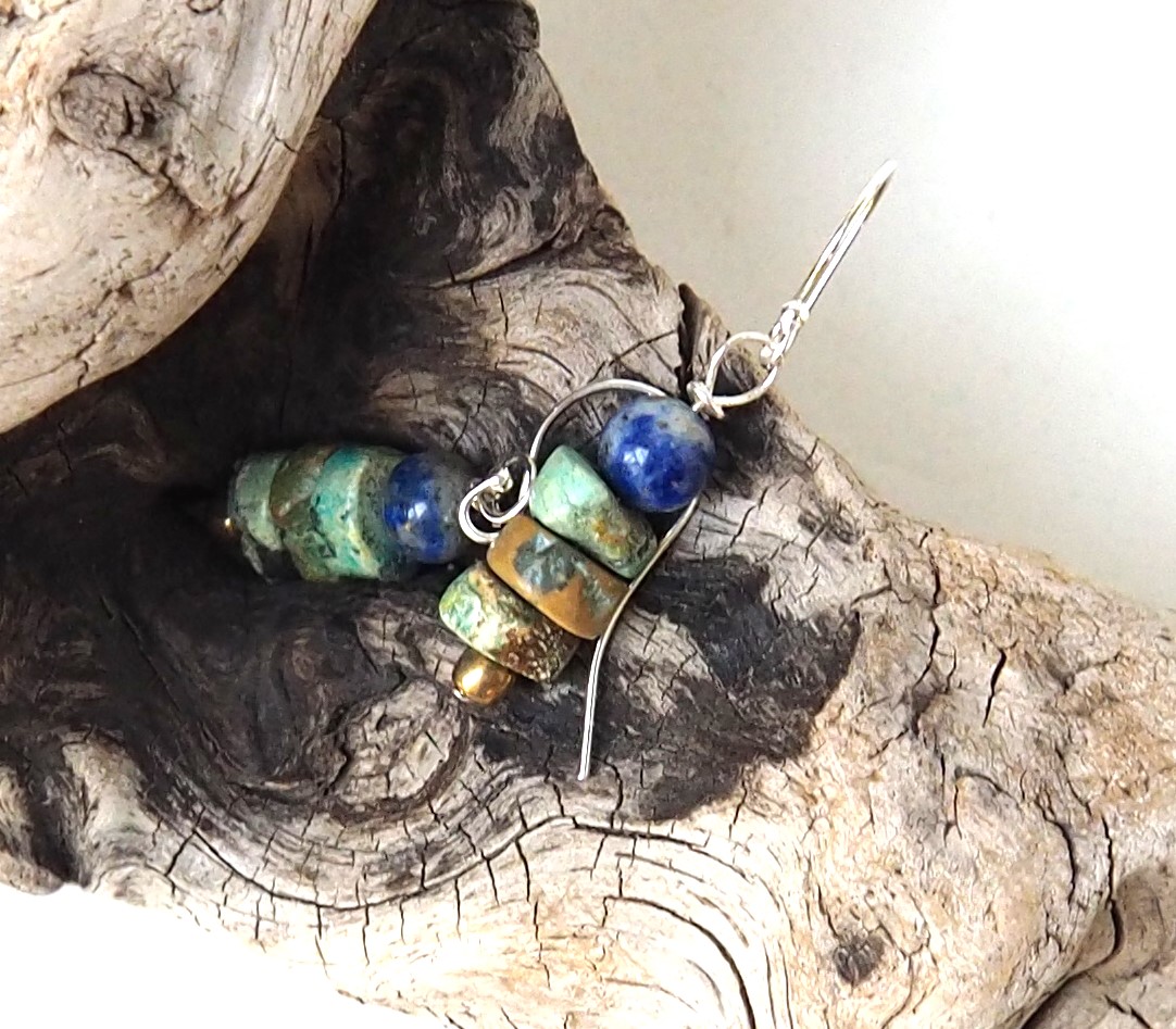 MESA Turquoise & Lapis Beaded Earrings