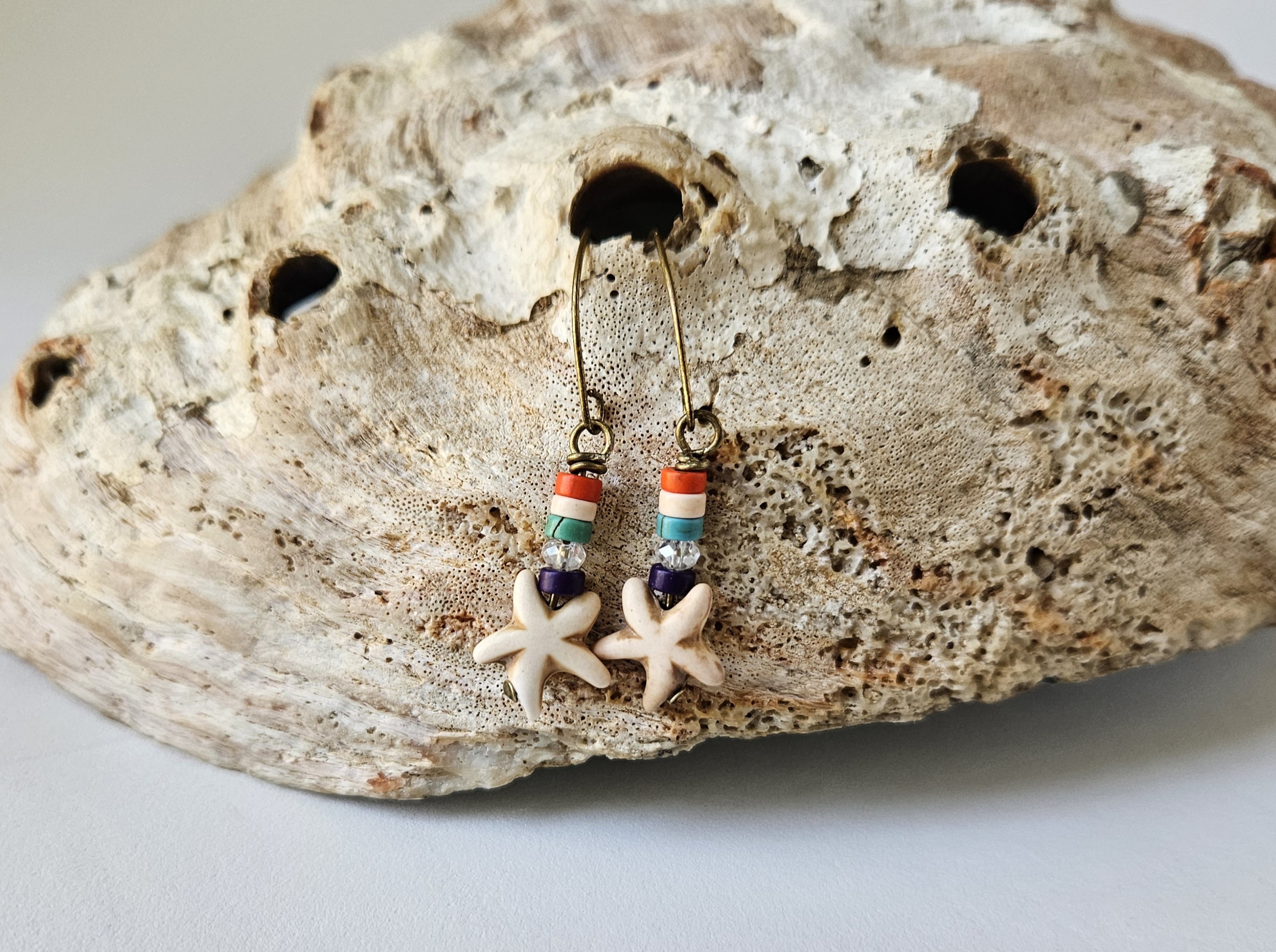 WHITE DWARF Starfish Dangle Earrings