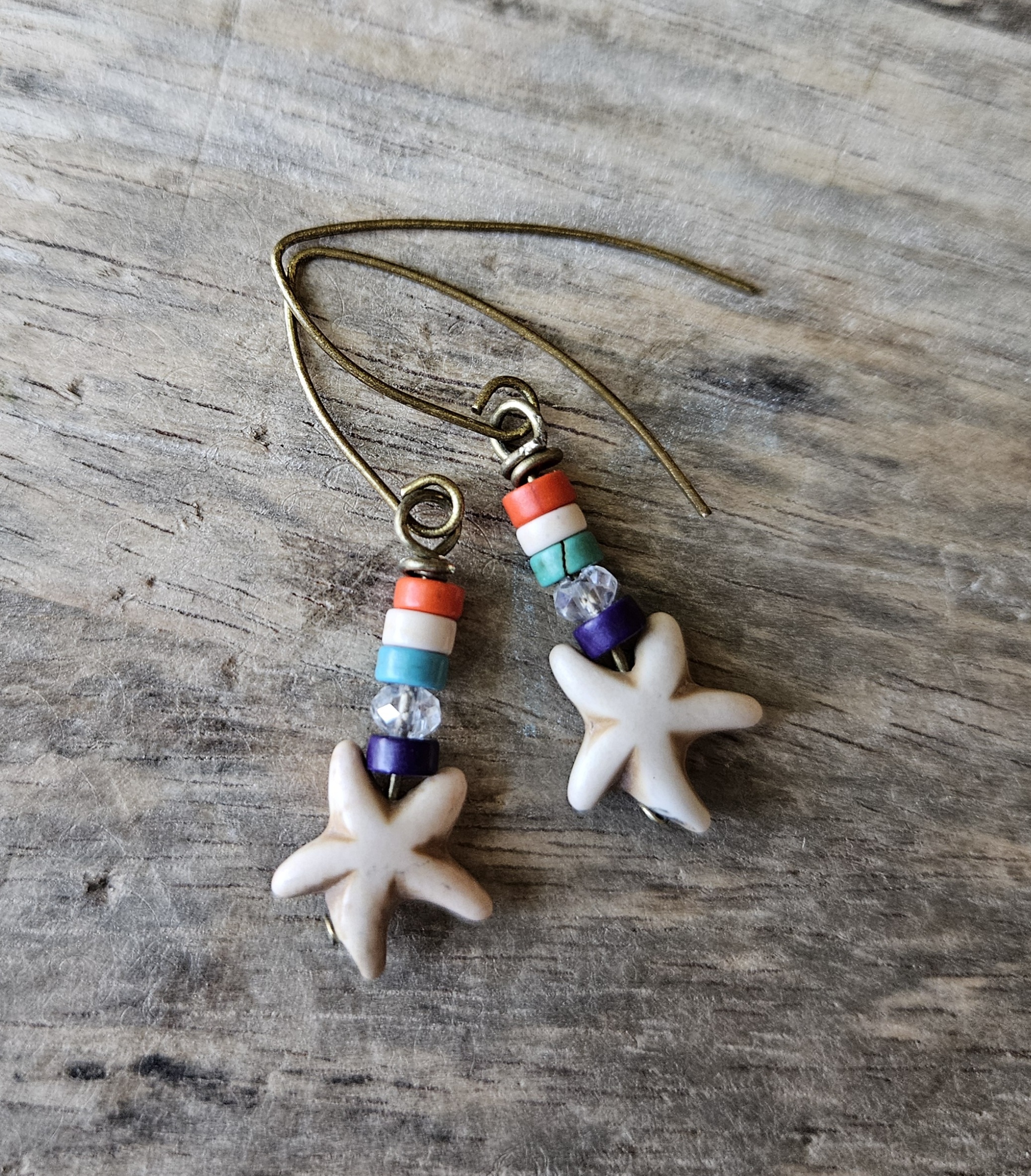 WHITE DWARF Starfish Dangle Earrings