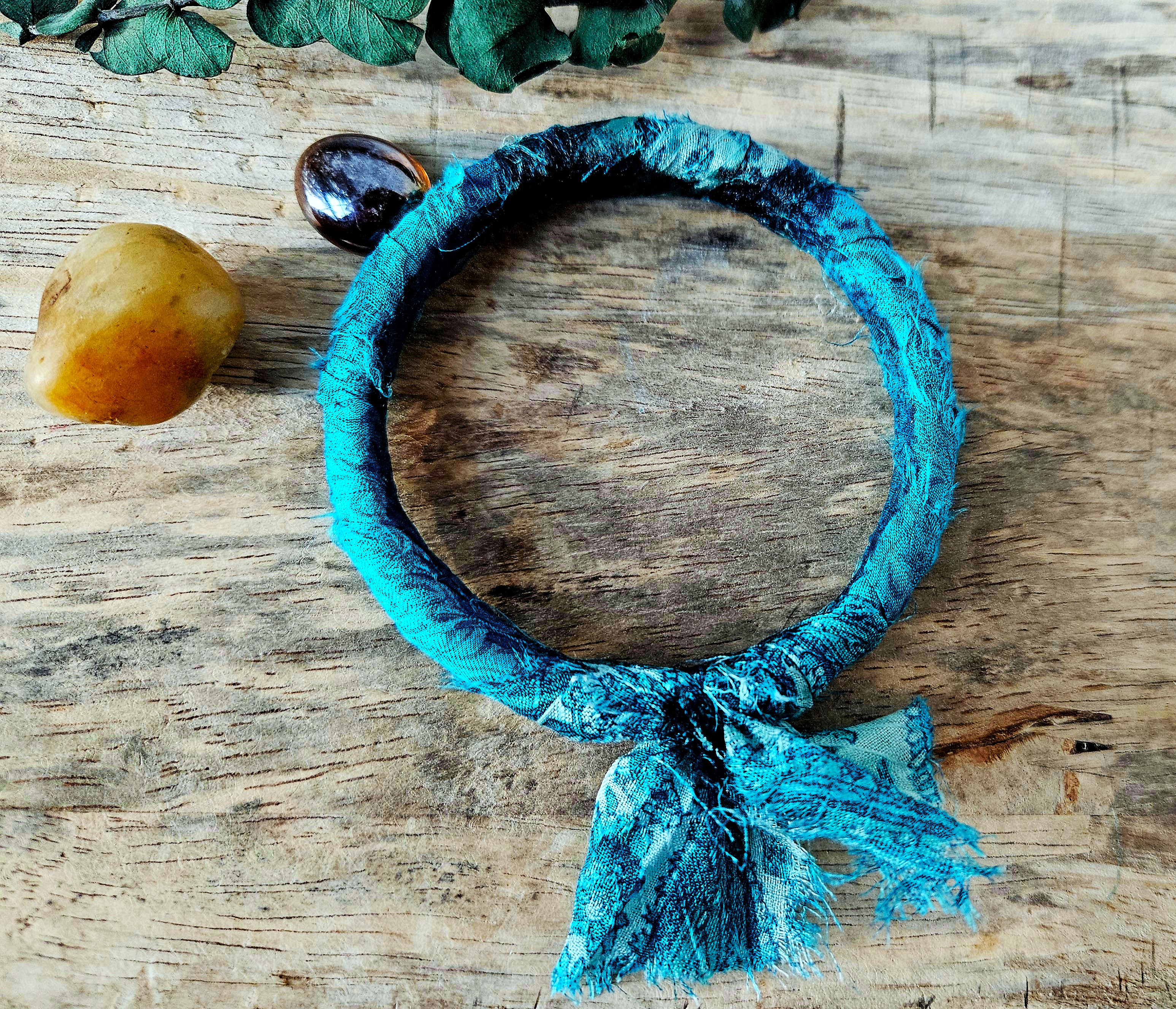 Silk Fabric Bangle Bracelet - "Gypsy" 