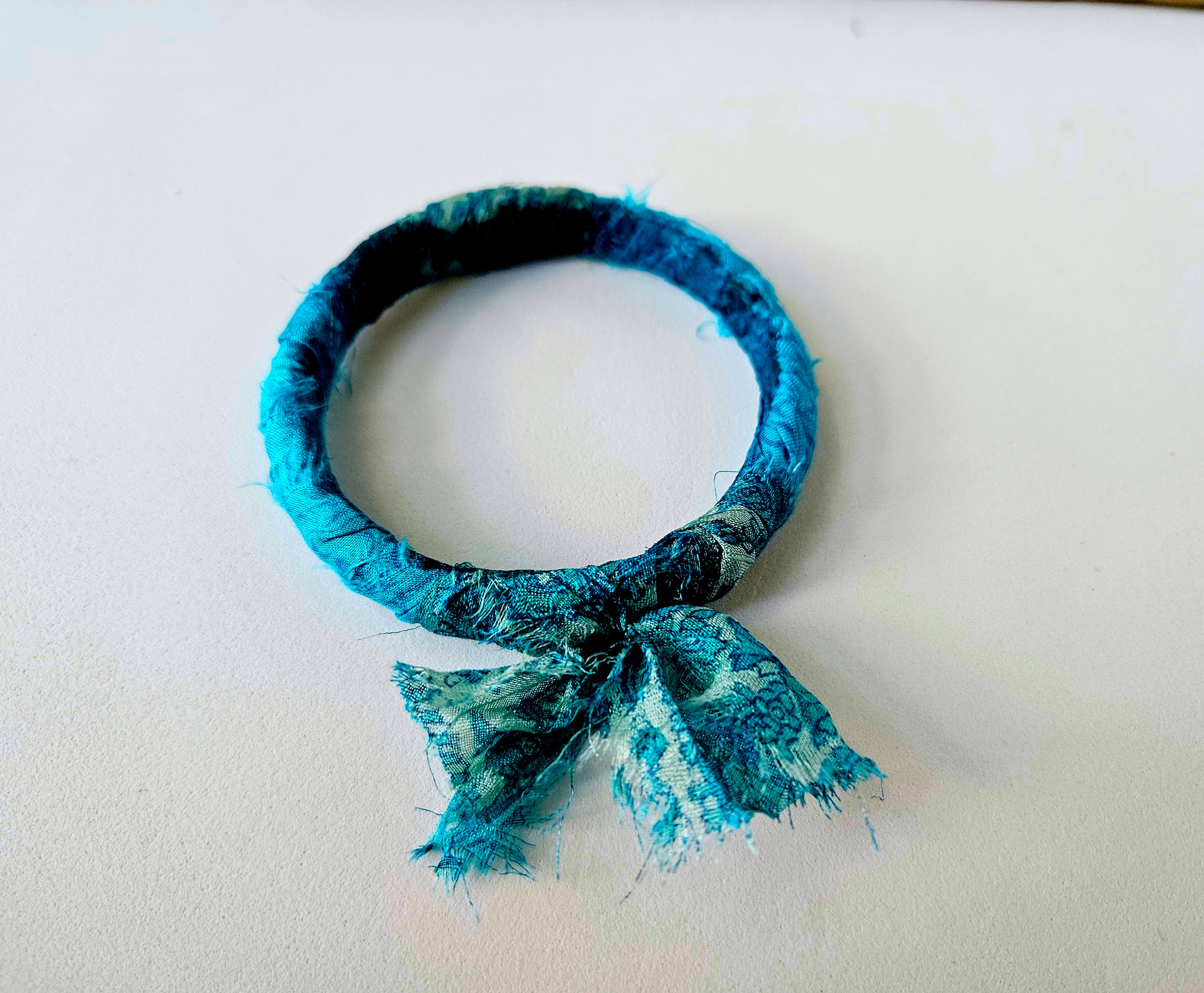 Silk Fabric Bangle Bracelet - "Gypsy" 