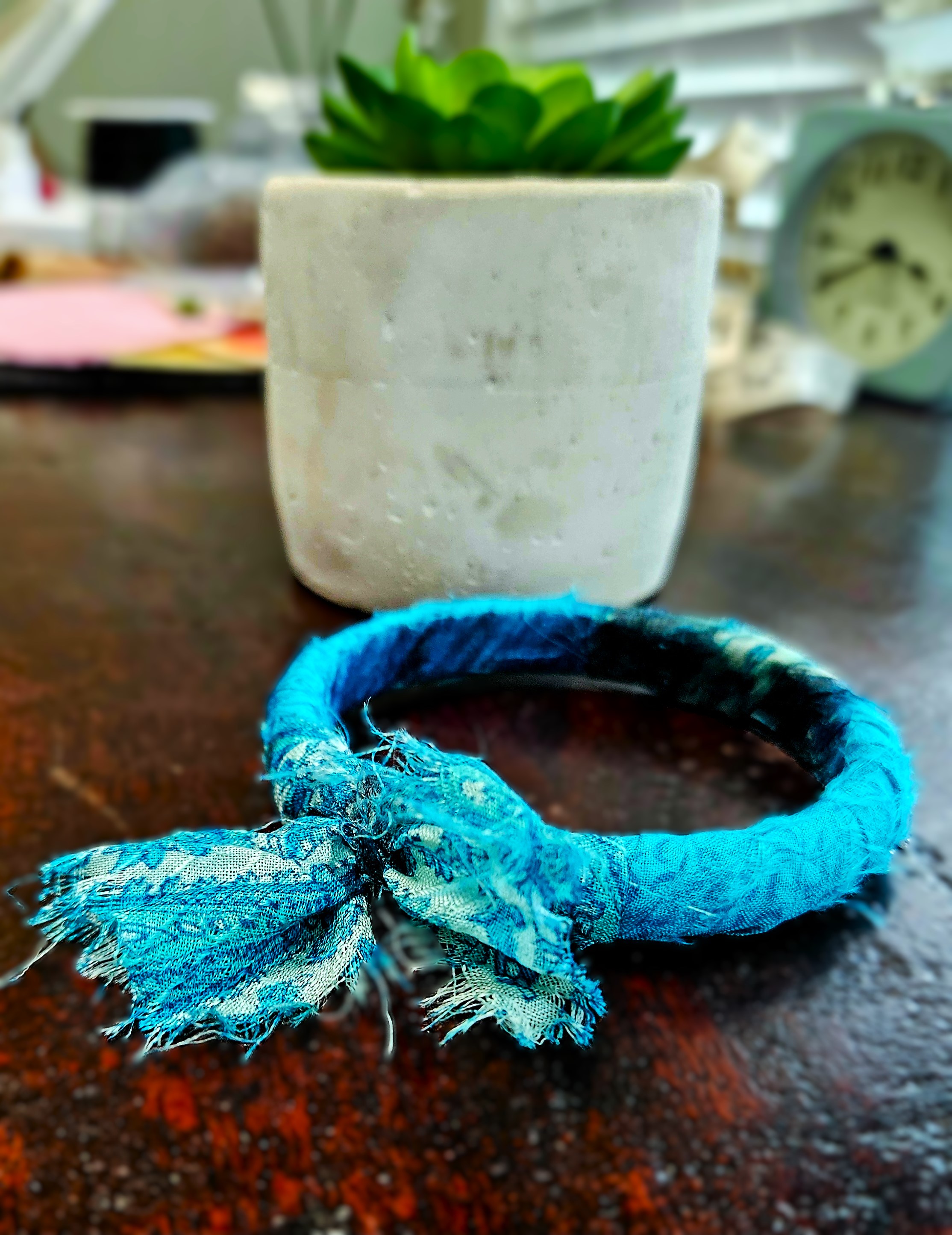 Silk Fabric Bangle Bracelet - "Gypsy" 