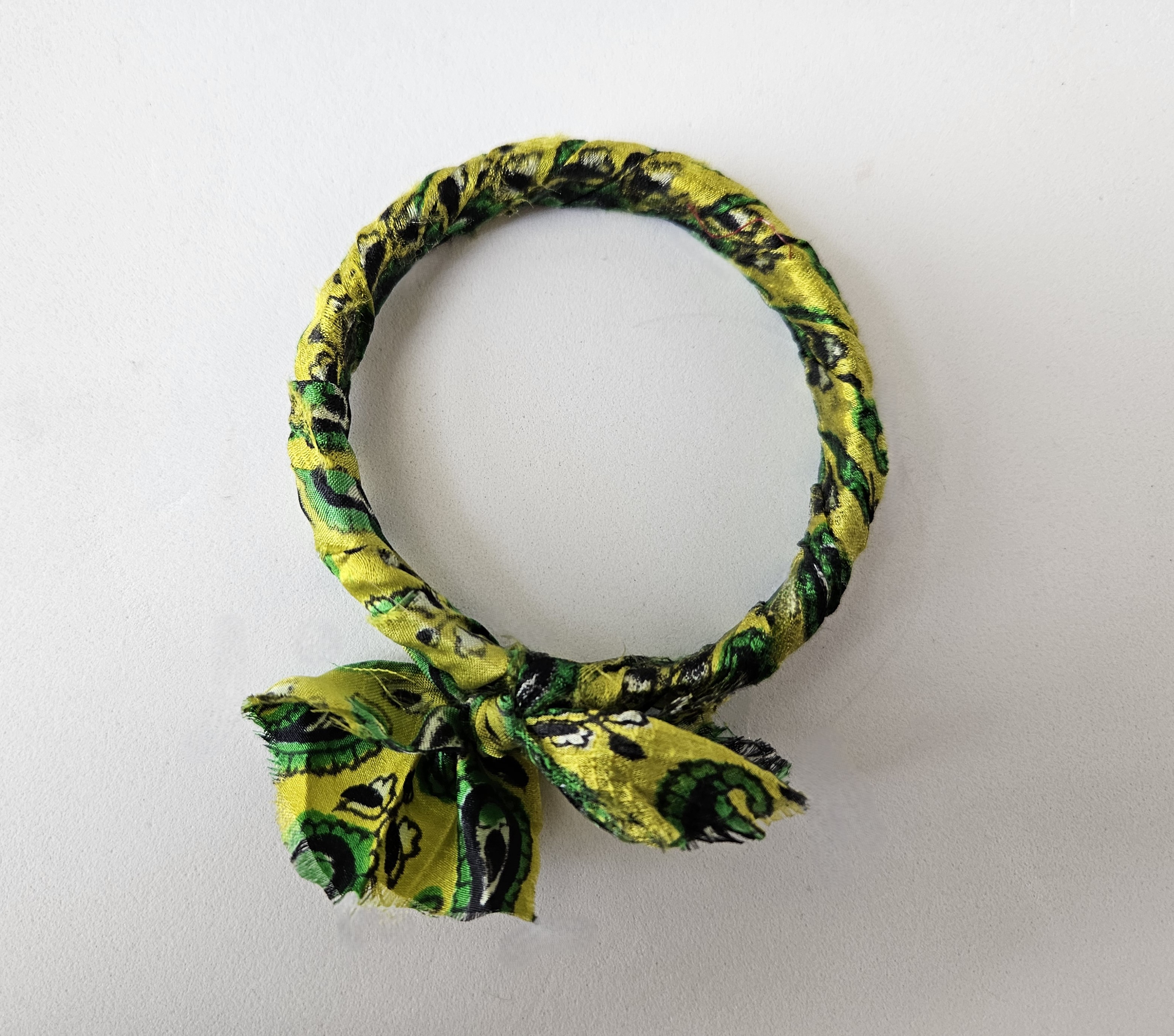 "Daylily" Fabric Bangle Bracelet