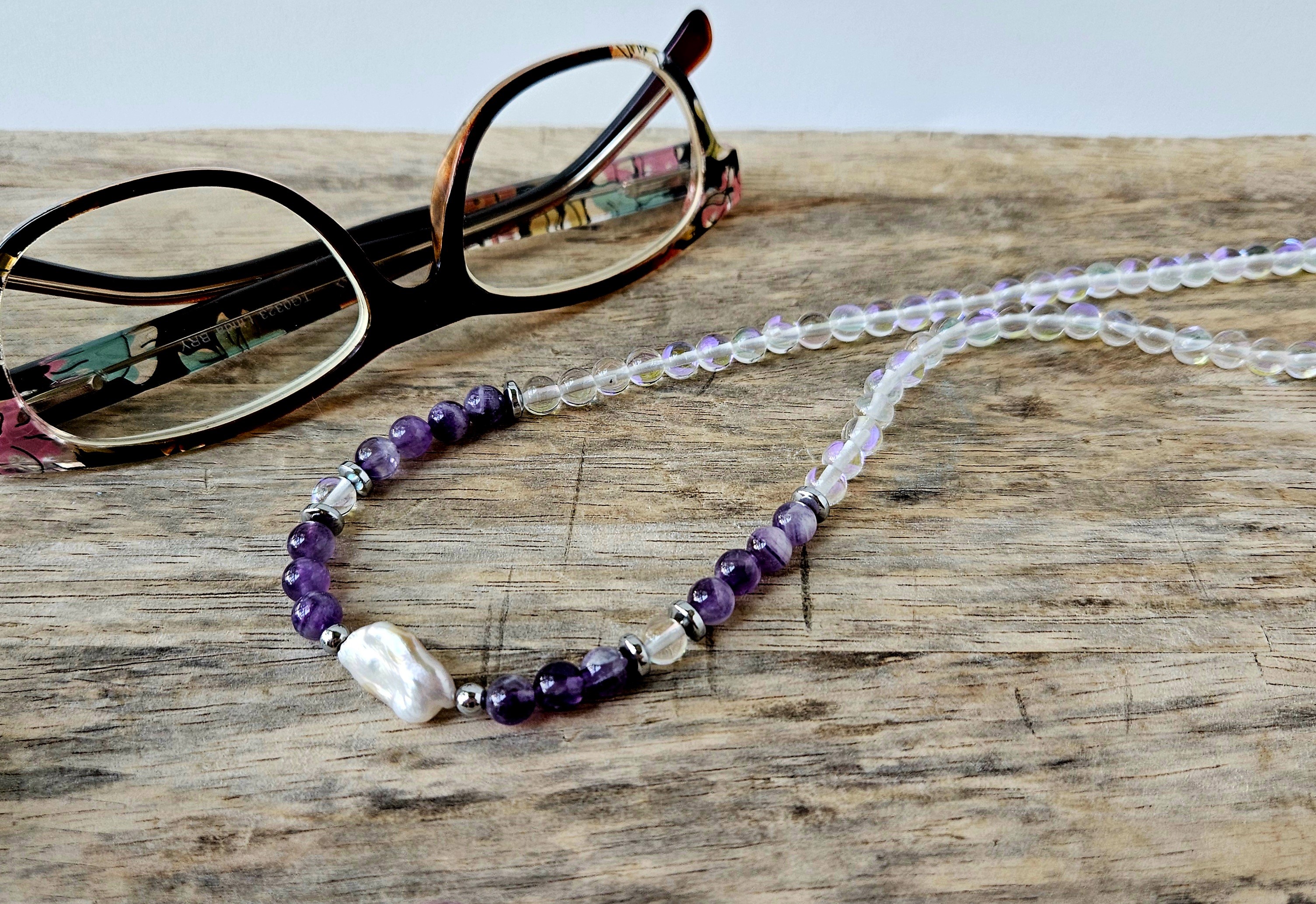 Pearl & Amethyst Necklace - "Moonspell" 