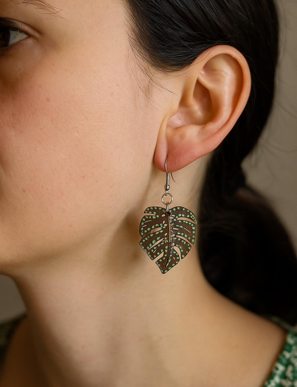 Painted Walnut Wood Earrings - ARBOR