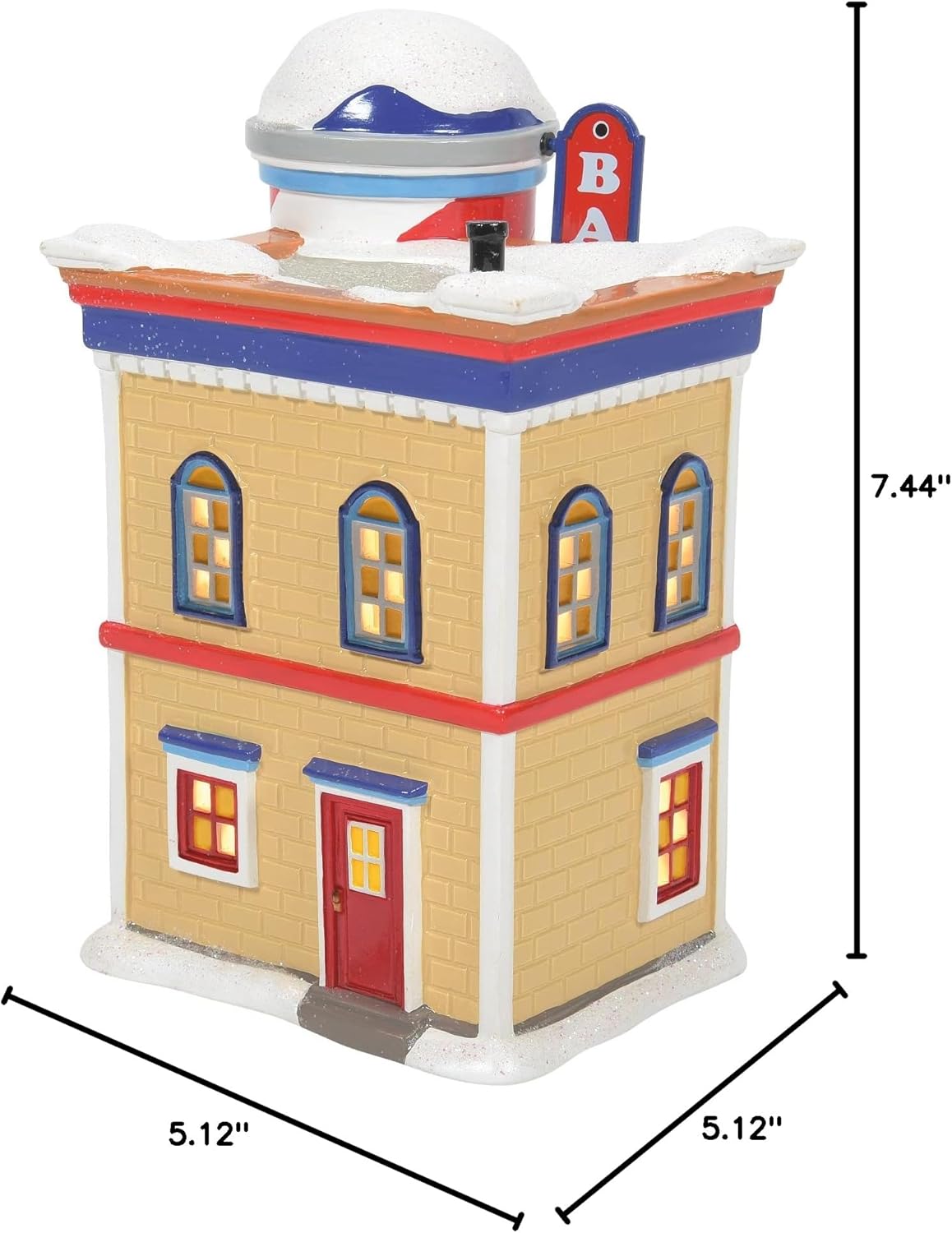 Department 56 Peanuts Village Pinecrest Barber Shop Lit Building, 7.44 Inch, Multicolor