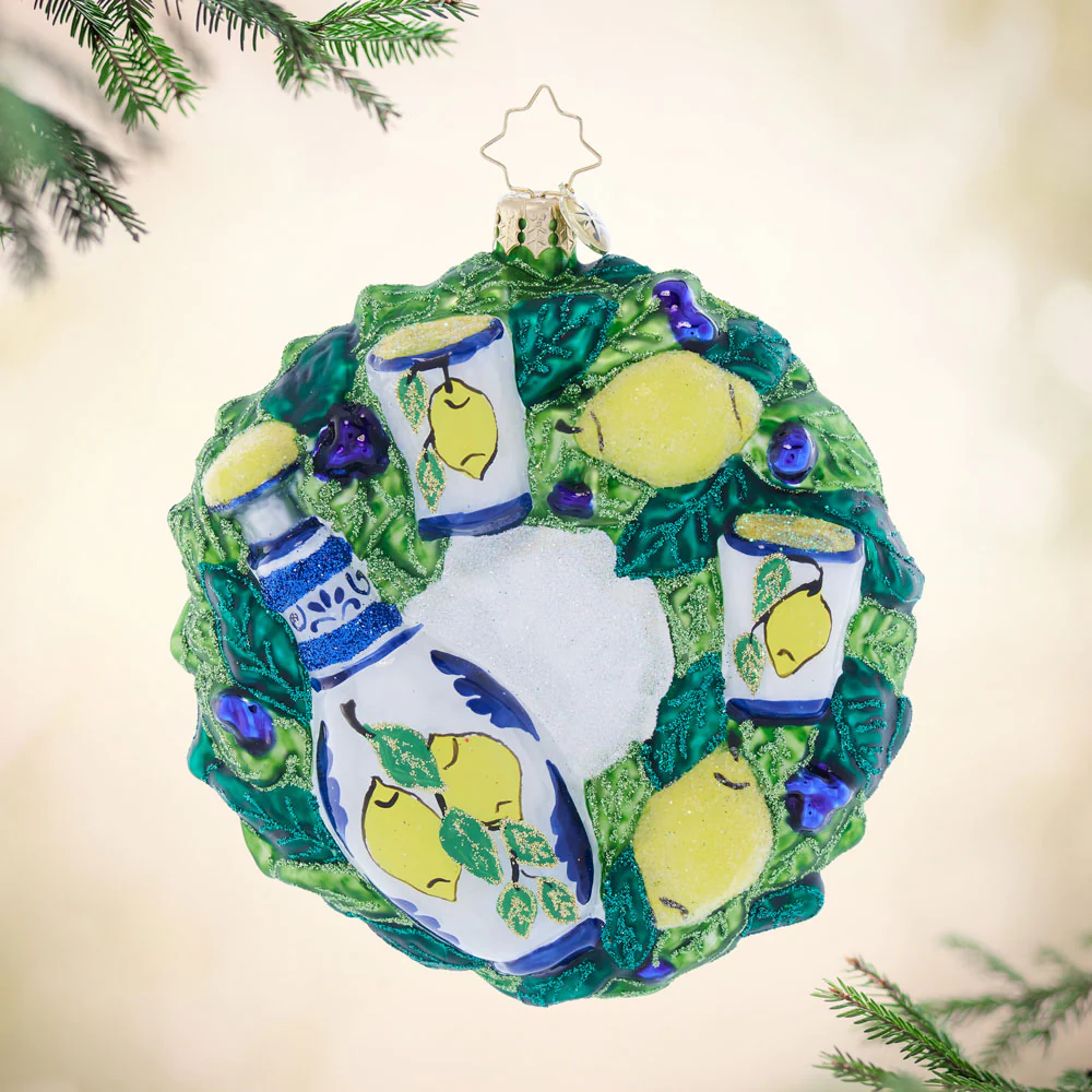 Christopher Radko Limoncello Cheers Wreath