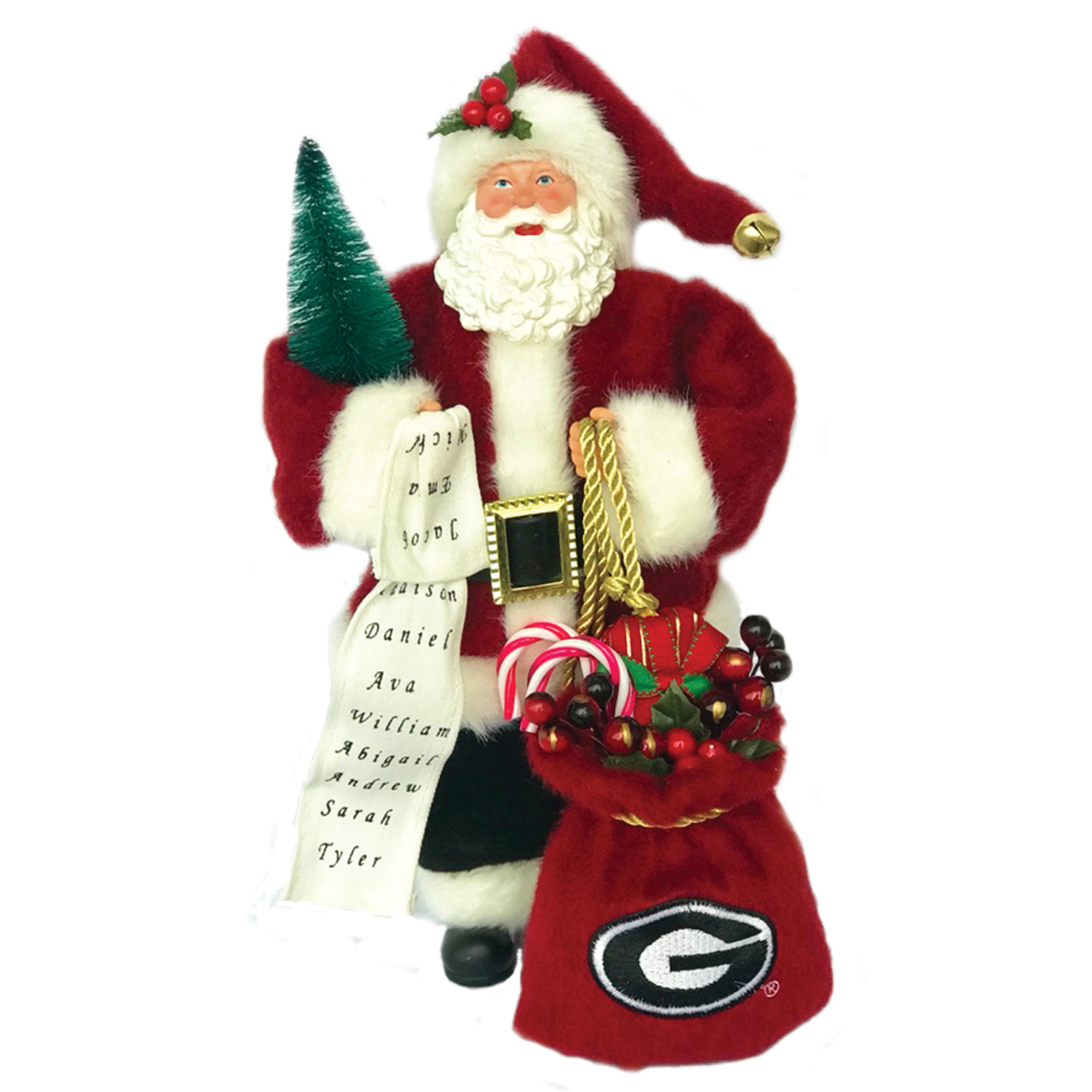 Georgia Bulldogs Santa With Gift Bag