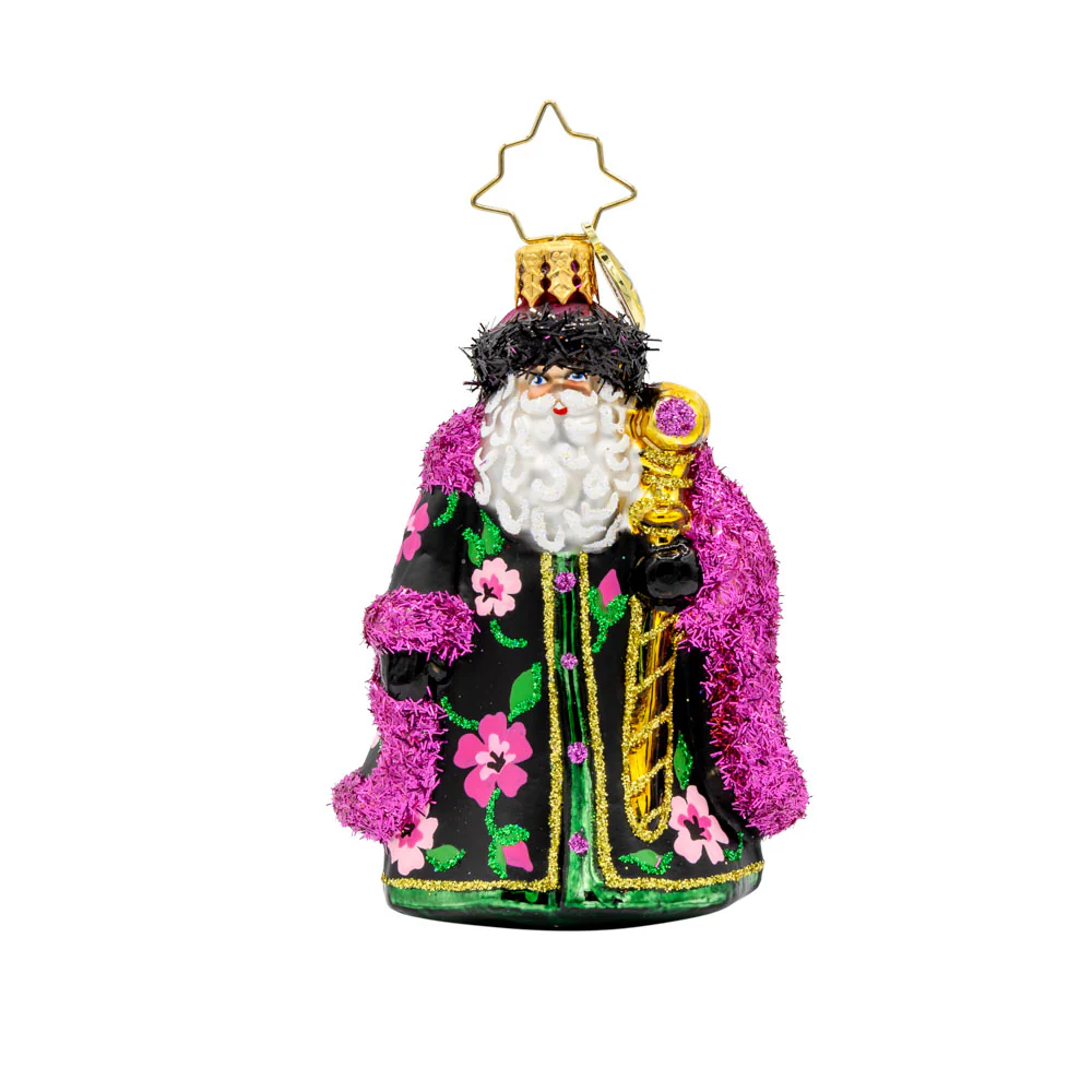 Christopher Radko European Christmas Ornament "Midnight Blossom St. Nick Gem"