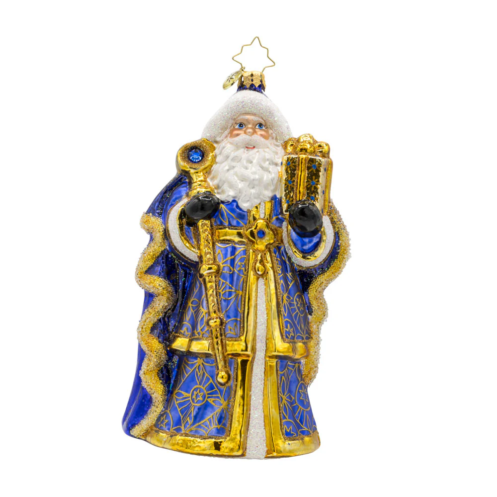 Christopher Radko European Christmas Ornament "Golden Amethyst Santa" Collectible