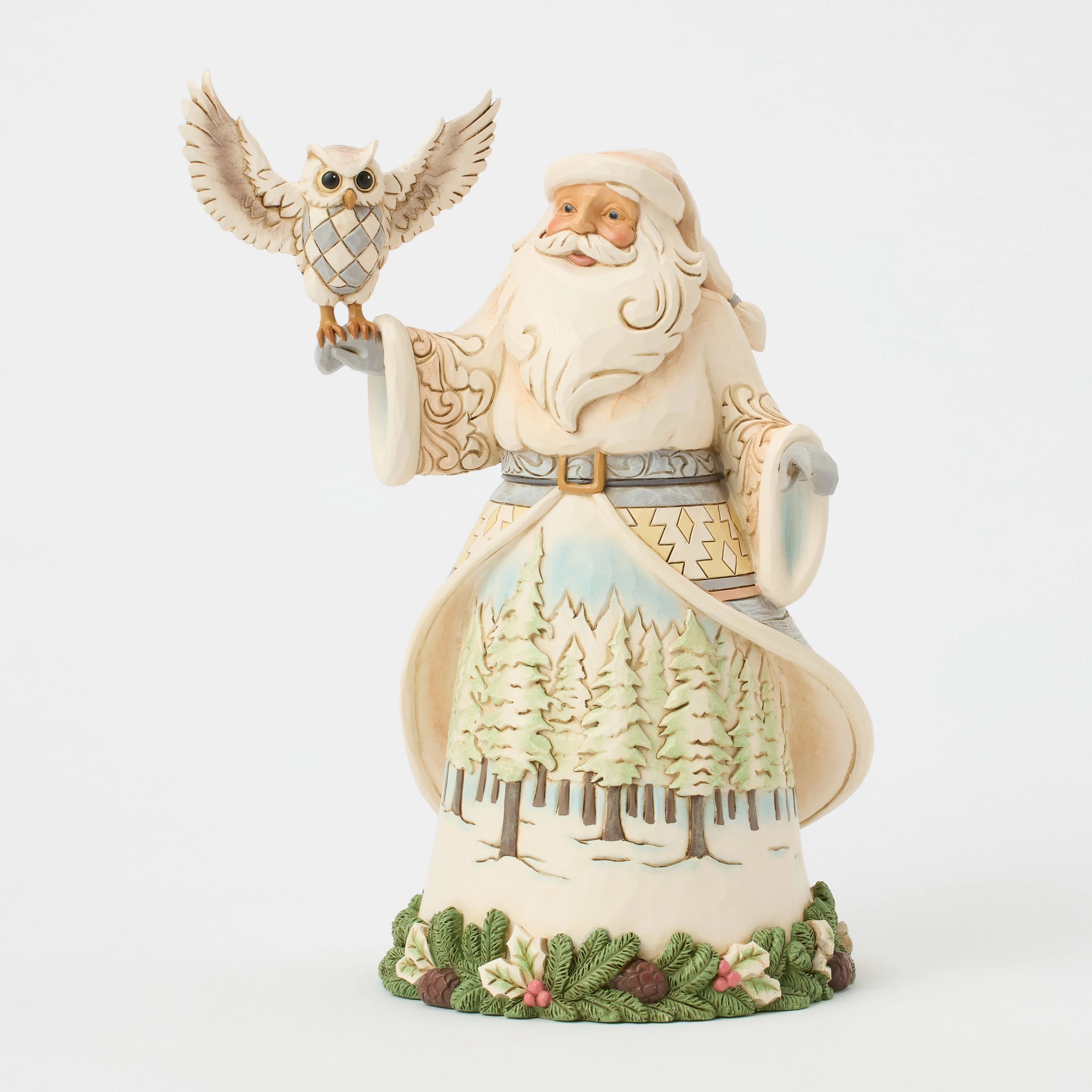 Enesco Jim Shore Woodland Santa Claus Figurine with Owl
