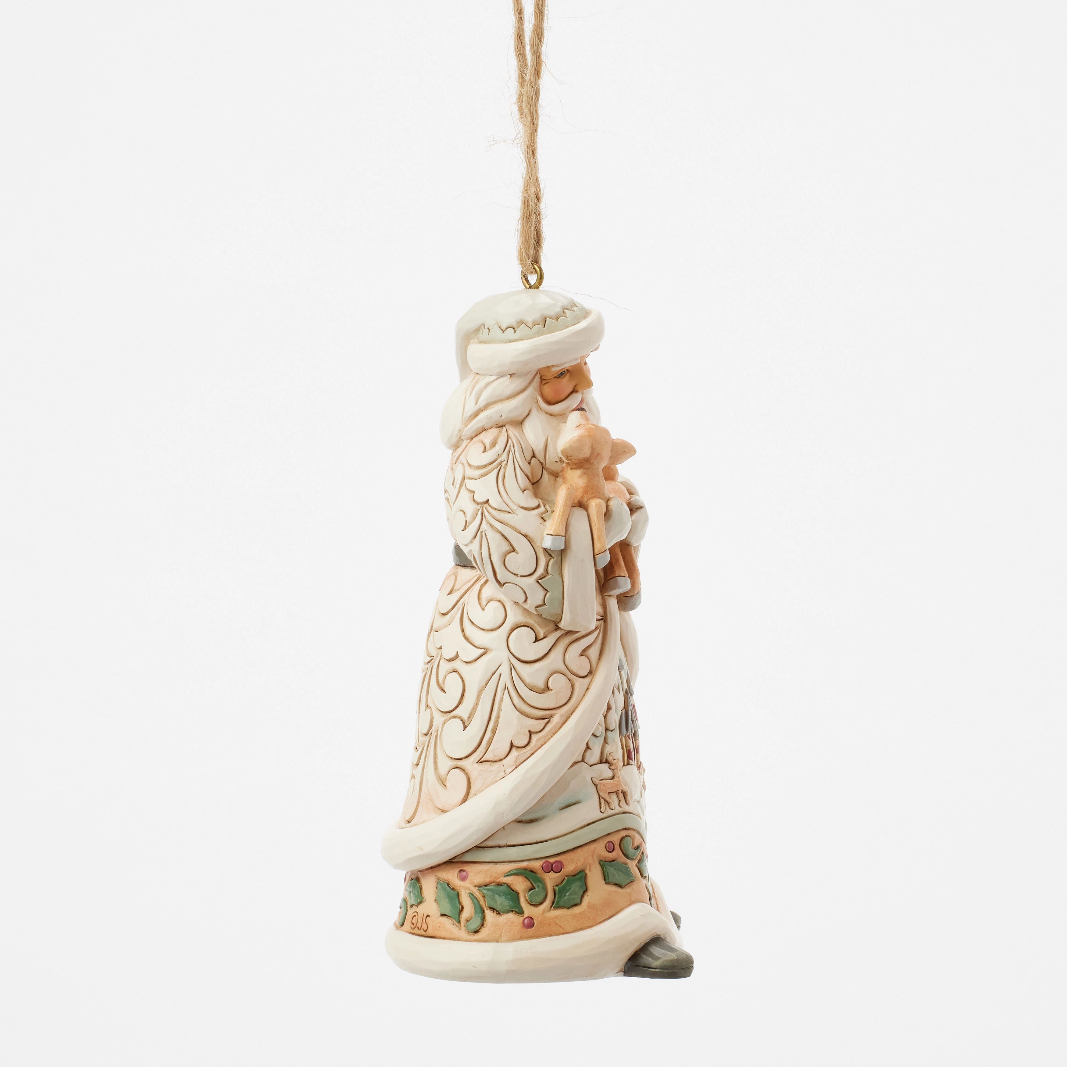 Enesco Jim Shore Woodland Santa Holding Fawn Figurine Hanging Ornament