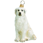 Great Pyrenees Mountain Dog Glass Christmas Ornament by Joy to the World Collectibles