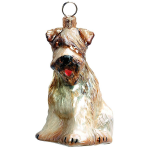 Soft Coated Wheaten Terrier Glass Dog Christmas Ornament by Joy to the World Collectibles