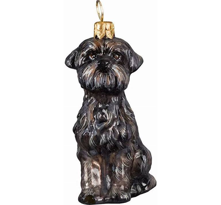 Affenpinscher Glass Dog Christmas Ornament by Joy to the World Collectibles