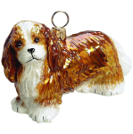 King Charles Cavalier Blenheim Glass Dog Ornament