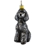 Grey Poodle Glass Ornament by Joy to the World Collectibles