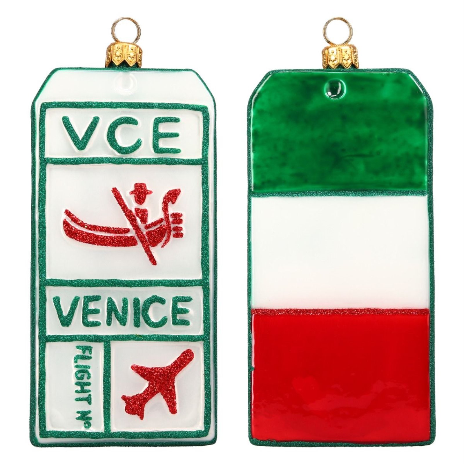 Venice Italy Luggage Tag Glass Ornament by Joy to the World Collectibles