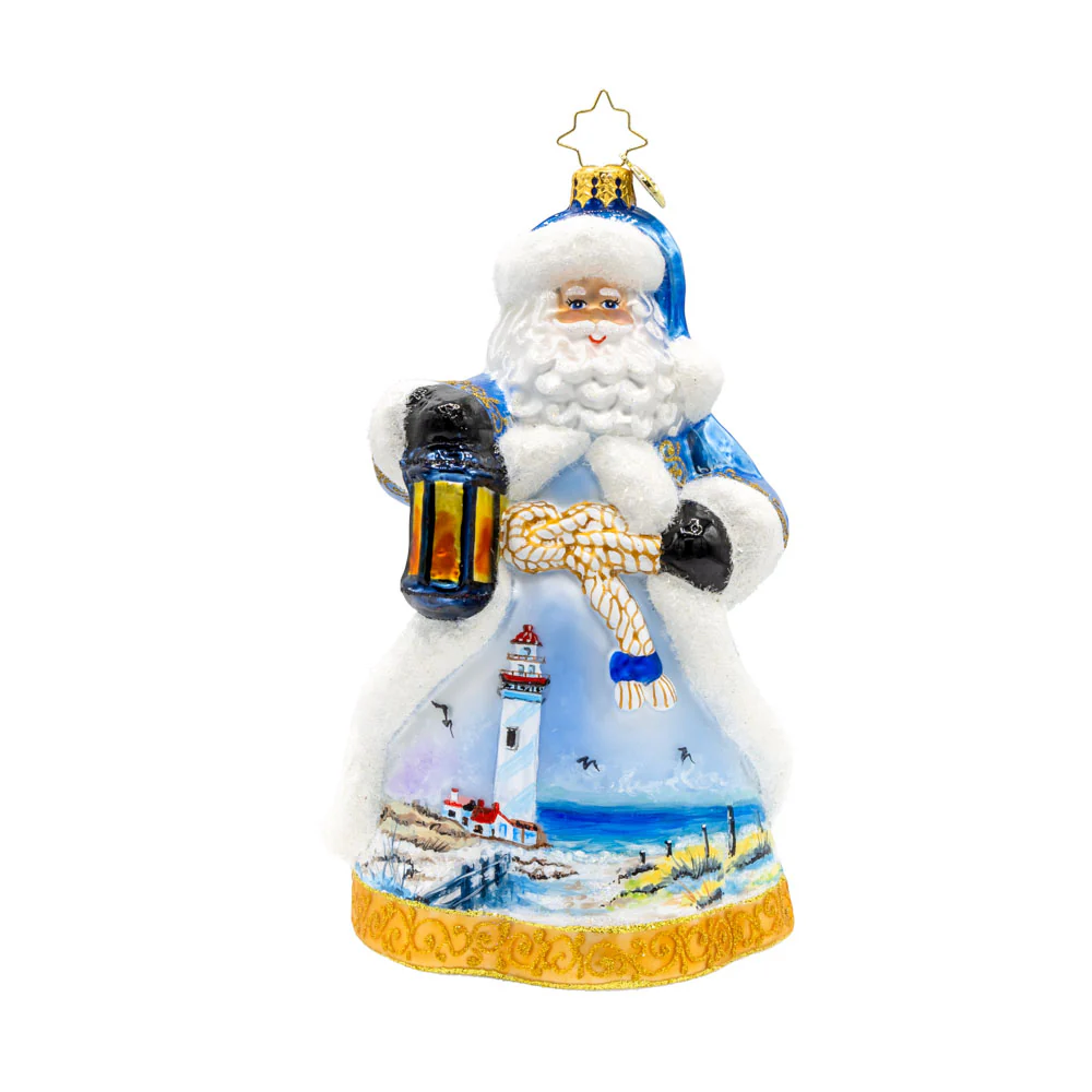 Coastal Santa Claus Christmas Ornament by Christopher Radko