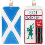 Edinburgh Scotland Scottish Luggage Tag Glass Ornament by Joy to the World Collectibles