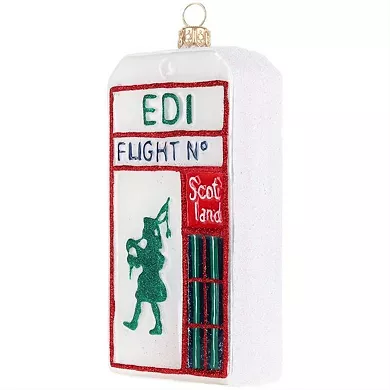 Edinburgh Scotland Scottish Luggage Tag Glass Ornament by Joy to the World Collectibles