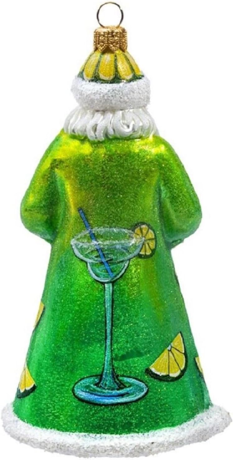Margarita Santa Glass Christmas Ornament by Joy to the World Collectibles