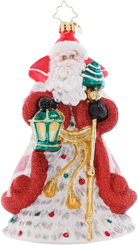 Peppermint Sparkle Nicholas Santa Claus Christmas Ornament by Christopher Radko