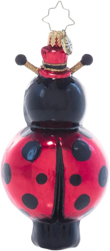 Who's The Lucky Ladybug? Ladybug Glass Christmas Ornament by Christopher Radko