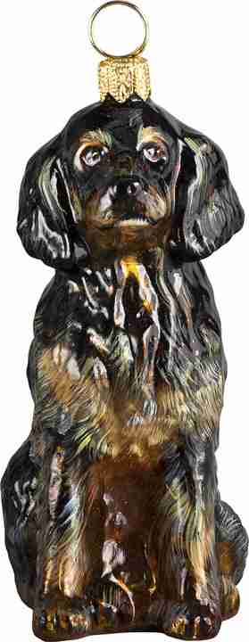 Gordon Setter Dog Glass Christmas Ornament